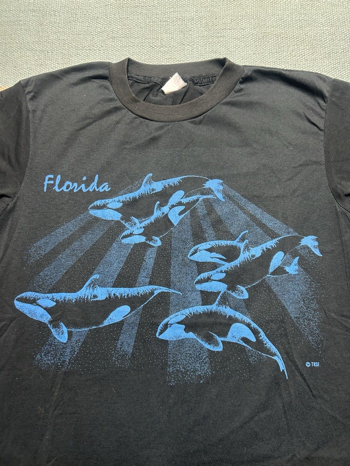 Vintage Vtg 80 t shirt Florida whales sea ocean animals nature large Size US L / EU 52-54 / 3 - 2 Thumbnail