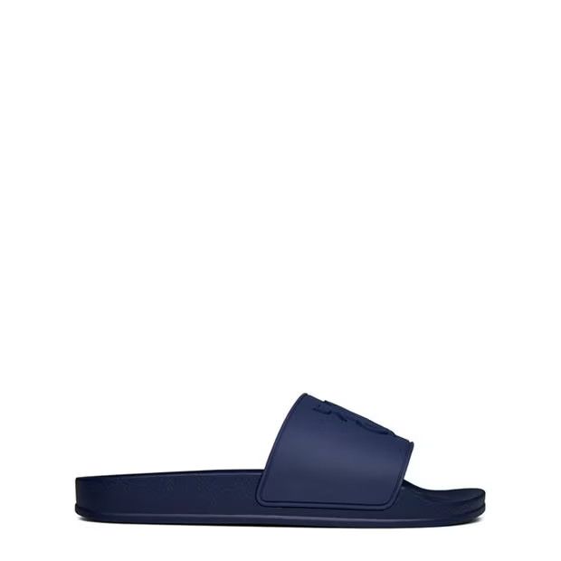 image of Palm Angels O1G2R1Mq0524 Monogram Pool Sliders In Dark Blue, Men's (Size 7)