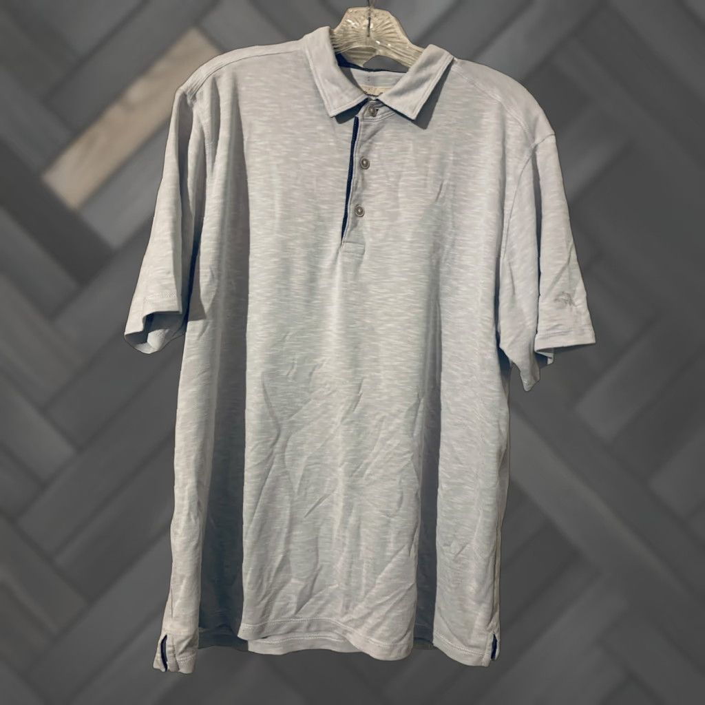 Tommy Bahama VINTAGE Tommy Bahama MEn's Light Heather Gray XL Polo Shirt Size US XL / EU 56 / 4 - 1 Thumbnail