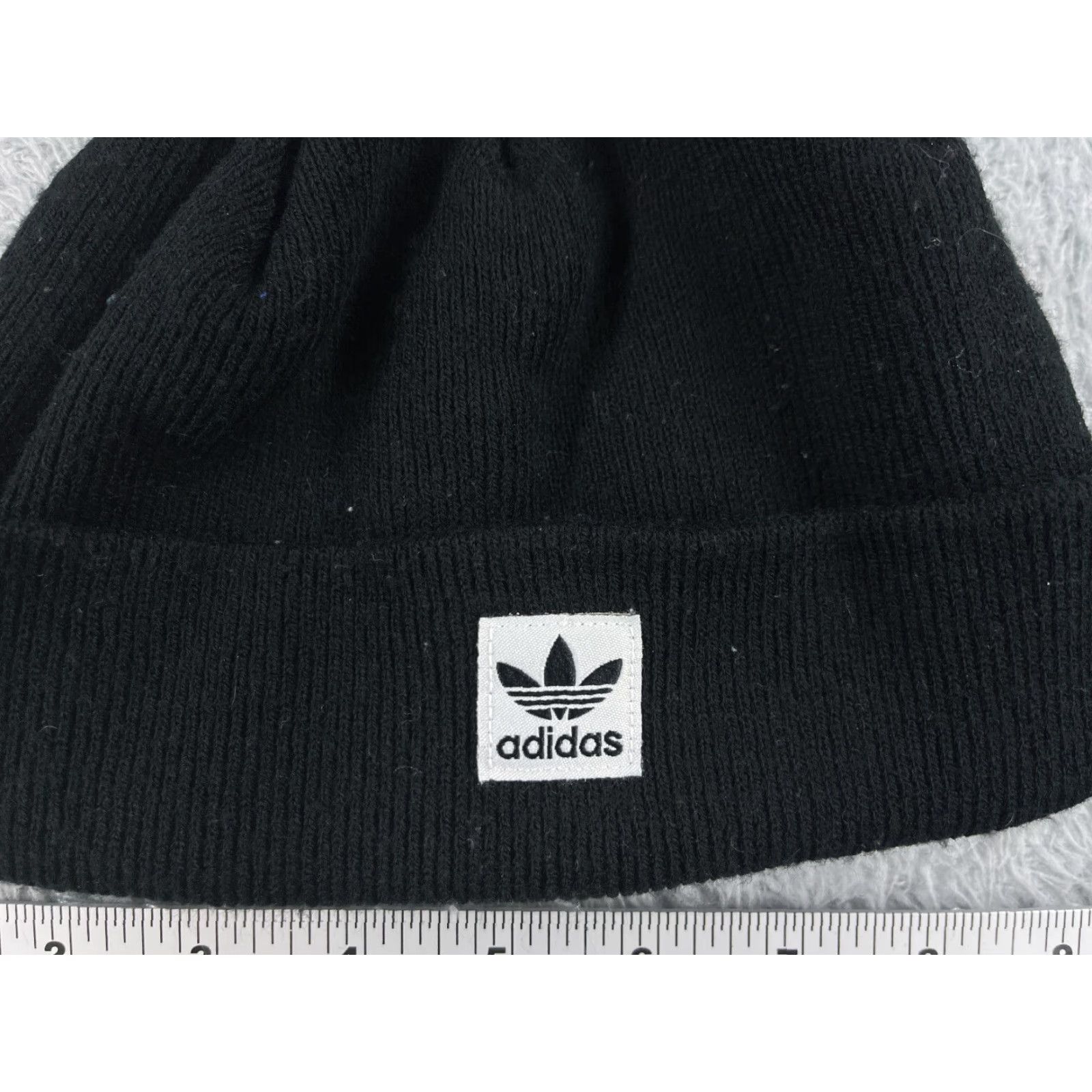 Adidas adidas Beanie Knit Adult One Size Black 100% Acrylic Winter Ski Hat/Cap Mens Beanie Winter Ski Logo Outdoors Size ONE SIZE - 2 Thumbnail