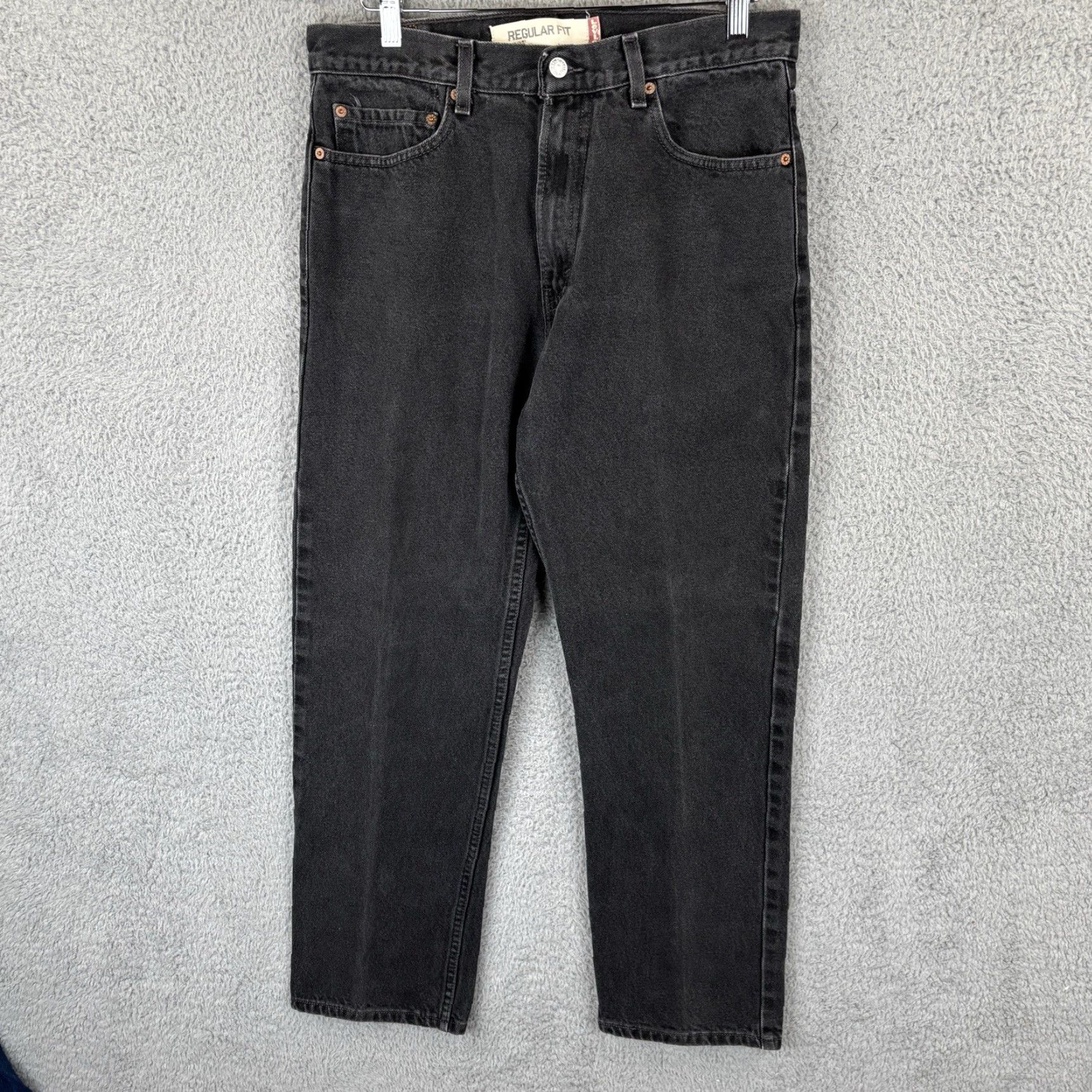 Levi's VINTAGE Levi's 505 Jeans Mens 33 Regular 30in Black Denim Straight Leg Distressed Pockets 5-Pocket Logo 90s Grunge USA Mens Size US 33 - 2 Thumbnail