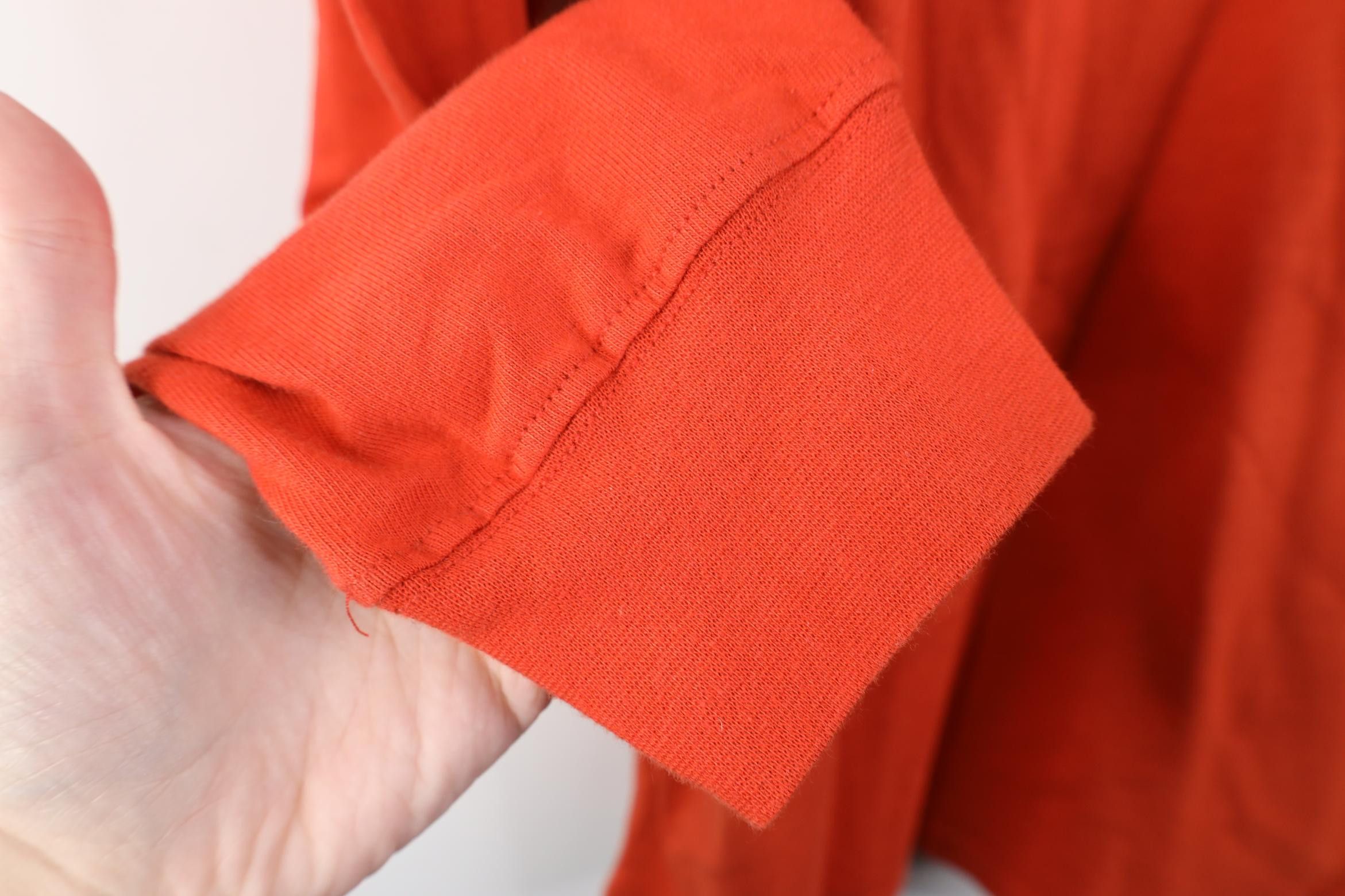 Vintage Vintage 90s Streetwear Cotton Knit Turtleneck T-Shirt Orange Size US L / EU 52-54 / 3 - 6 Thumbnail
