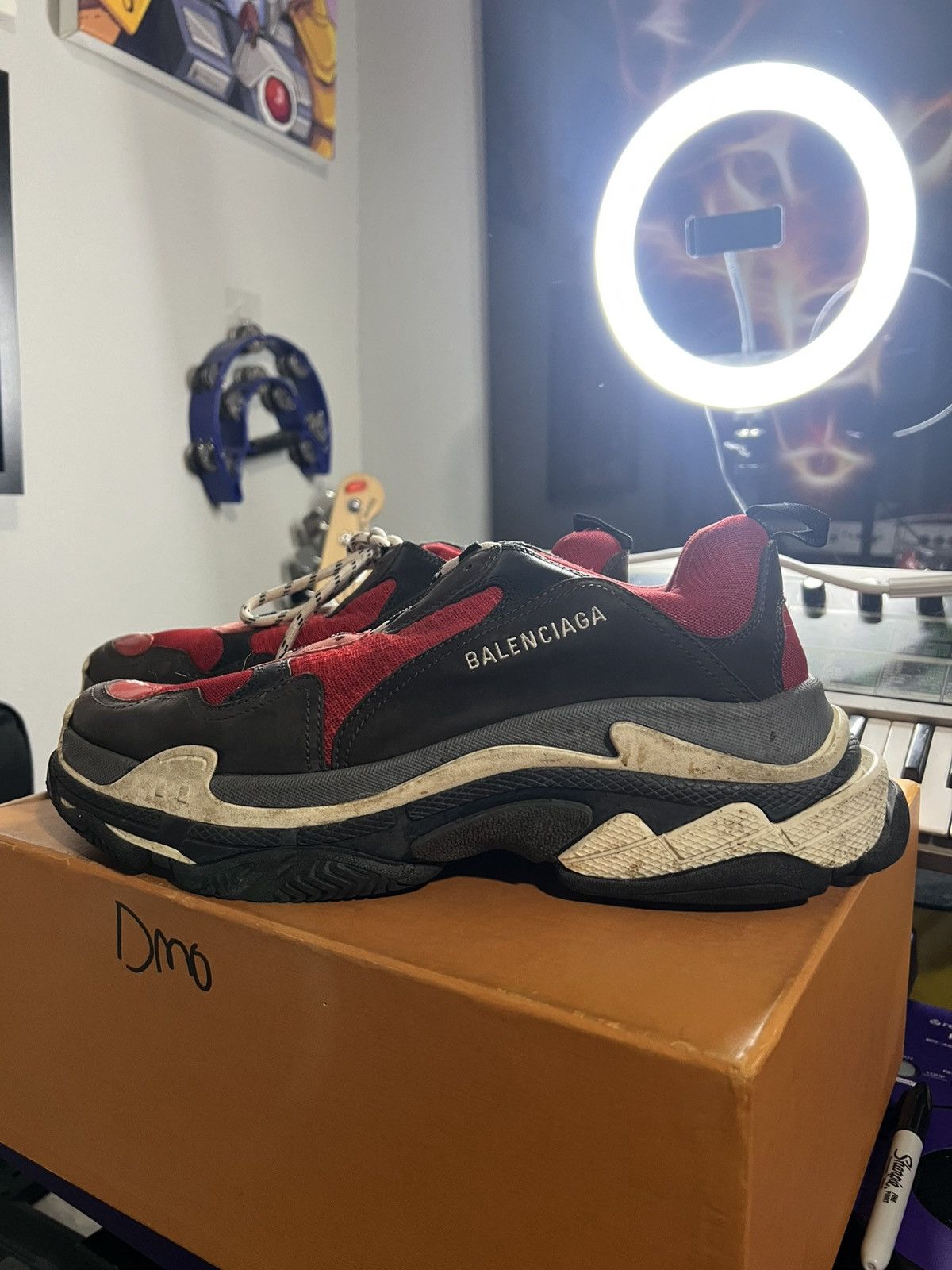 Balenciaga Balenciaga Triple S Black/Red – Size 45 (US 12) Size US 12 / EU 45 - 5 Thumbnail