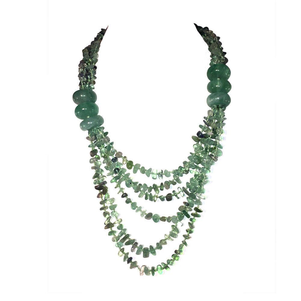 Designer Green Fluorite Bead Multi Stranded Necklace Size ONE SIZE - 1 Thumbnail