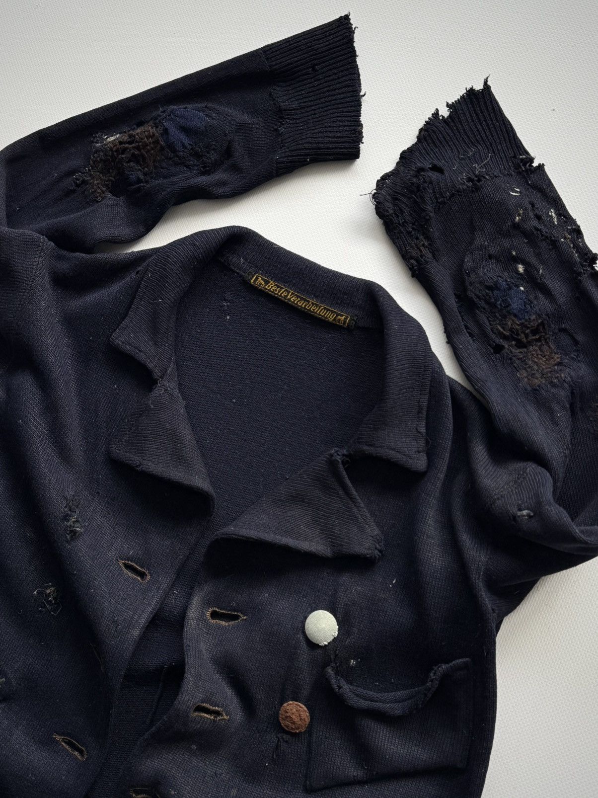 Vintage 1930s German Thrashed Double Breasted Wool Cardigan Size S / US 4 / IT 40 - 4 Thumbnail