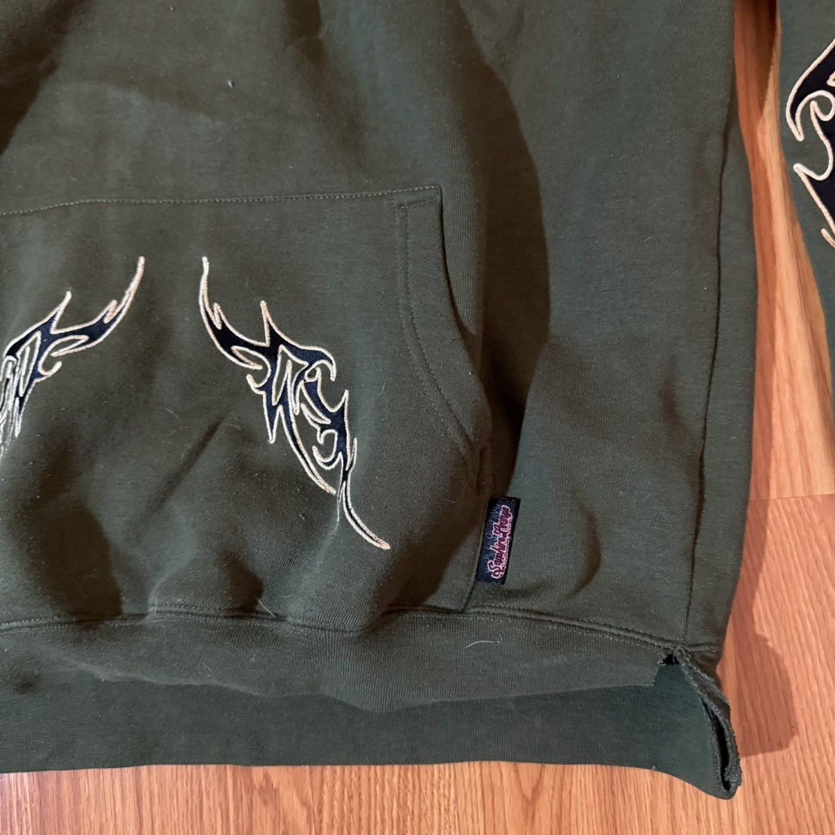 Other Sapphire Lounge Y2K 90s Tribal Flame Green Hoodie Size US L / EU 52-54 / 3 - 2 Thumbnail