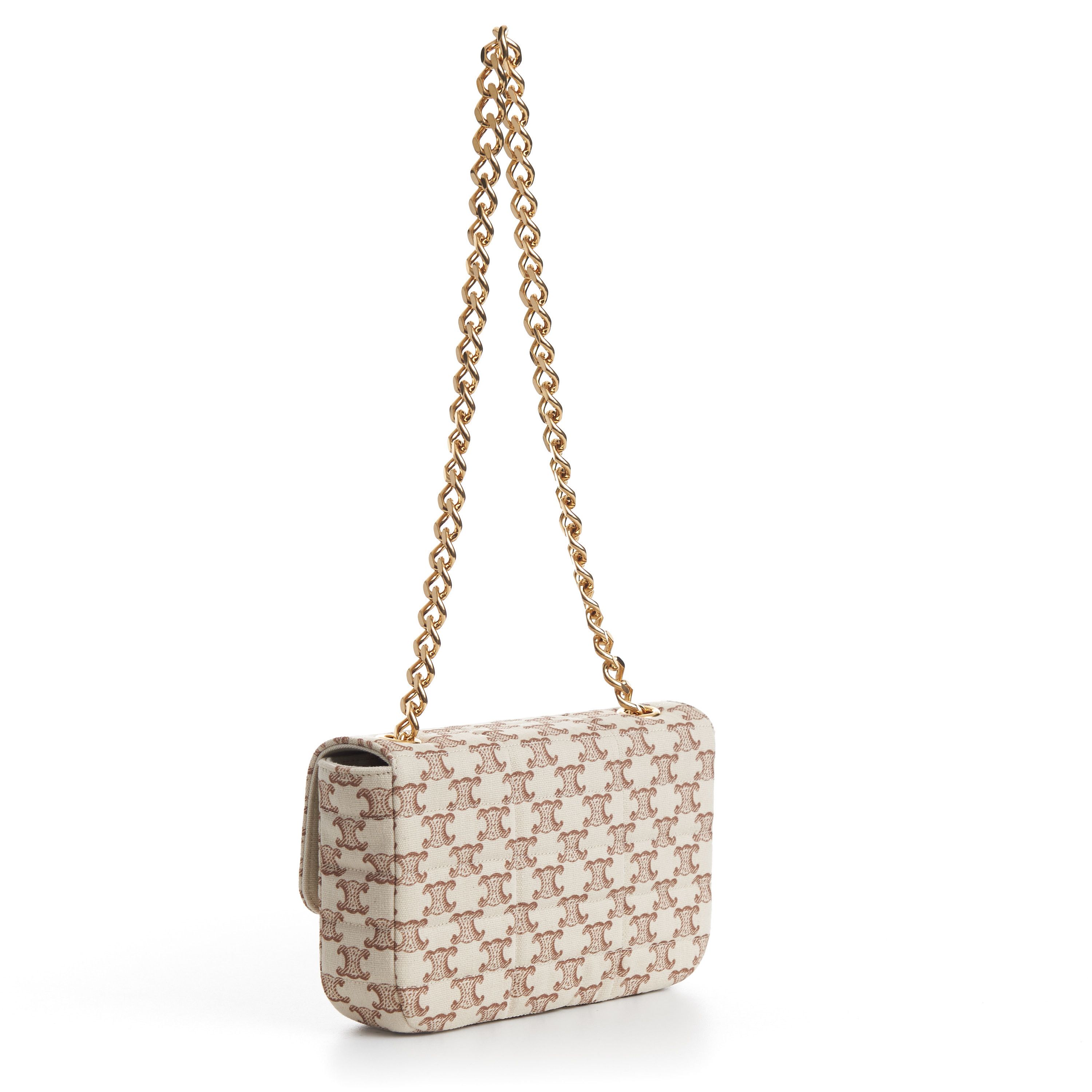 Celine Chain Shoulder Bag - Matelasse - Triomphe Canvas Print White Size ONE SIZE - 4 Thumbnail