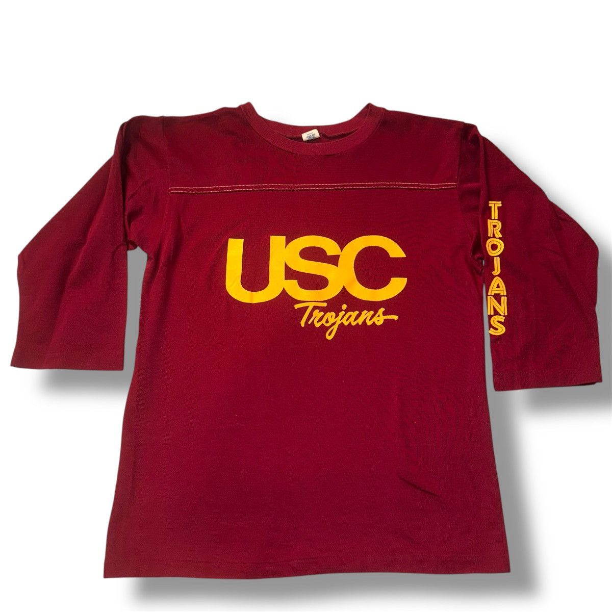 NCAA × Vintage Vintage 80s USC Trojans T Shirt Quarter Sleeves Size US M / EU 48-50 / 2 - 1 Thumbnail