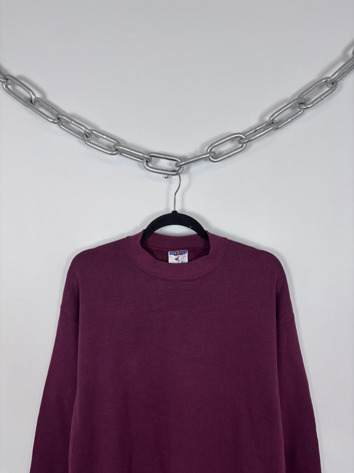 Jerzees Vintage 1990s Jerzees Blank Sweatshirt Crewneck Made In USA Size US L / EU 52-54 / 3 - 2 Thumbnail