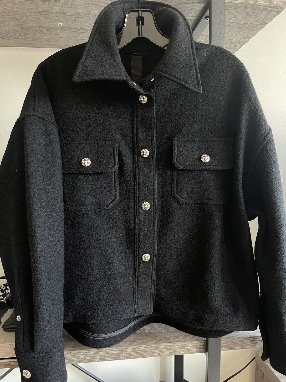 image of Chrome Hearts Clementine Wool Jacket/blazer in Black, Women's (Size Small)