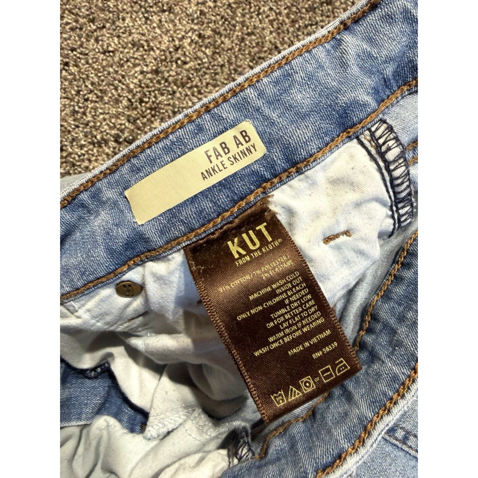 Vintage Kut From The Kloth FAB AB Women's Jeans 8 Blue Denim Ankle Skinny Size 30" / US 8 / IT 44 - 5 Thumbnail