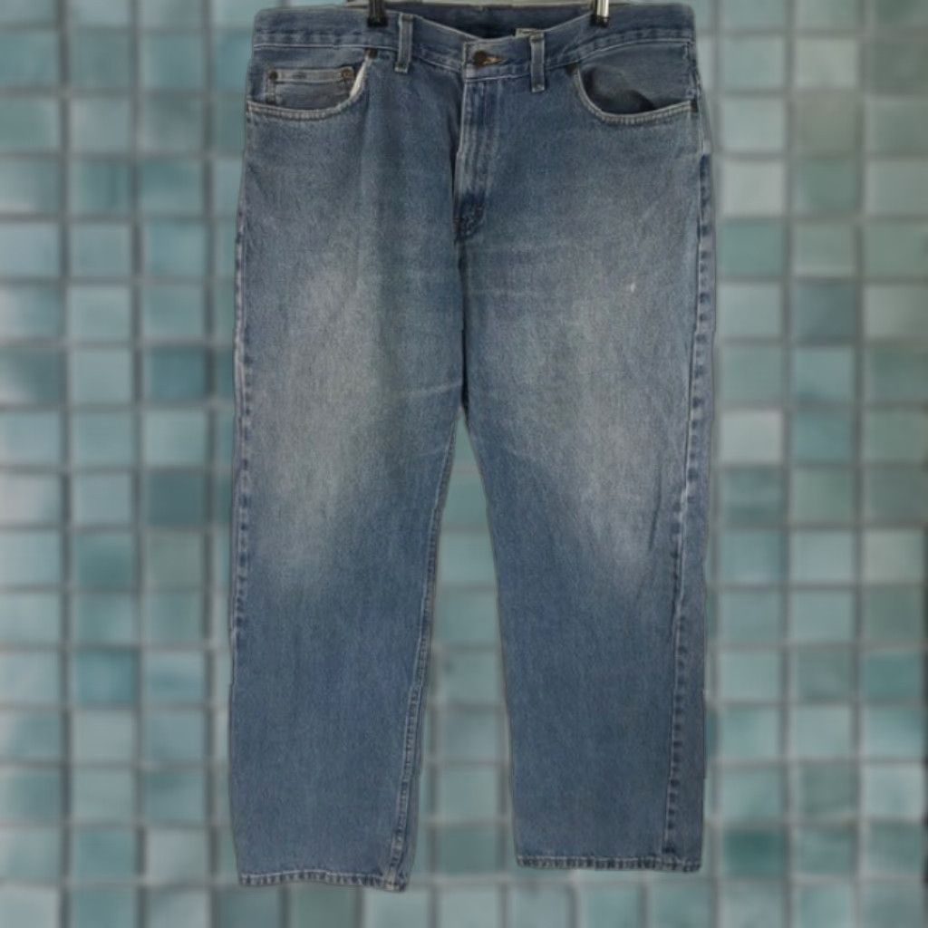 Vintage Mens Denim Jeans Straight Leg 5-Pocket High Rise Relaxed Fit Blue 38 Regular Inseam 32in Men's Cotton Vintage? No — Brand Unbranded Size US 38 / EU 54 - 1 Thumbnail