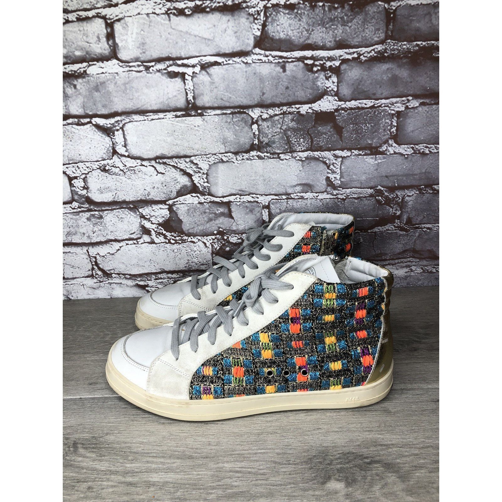 P448 P448 Skate Malhia Sneakers White Leather Lace Up High Top Sh Size US 10.5 / IT 40.5 - 5 Thumbnail