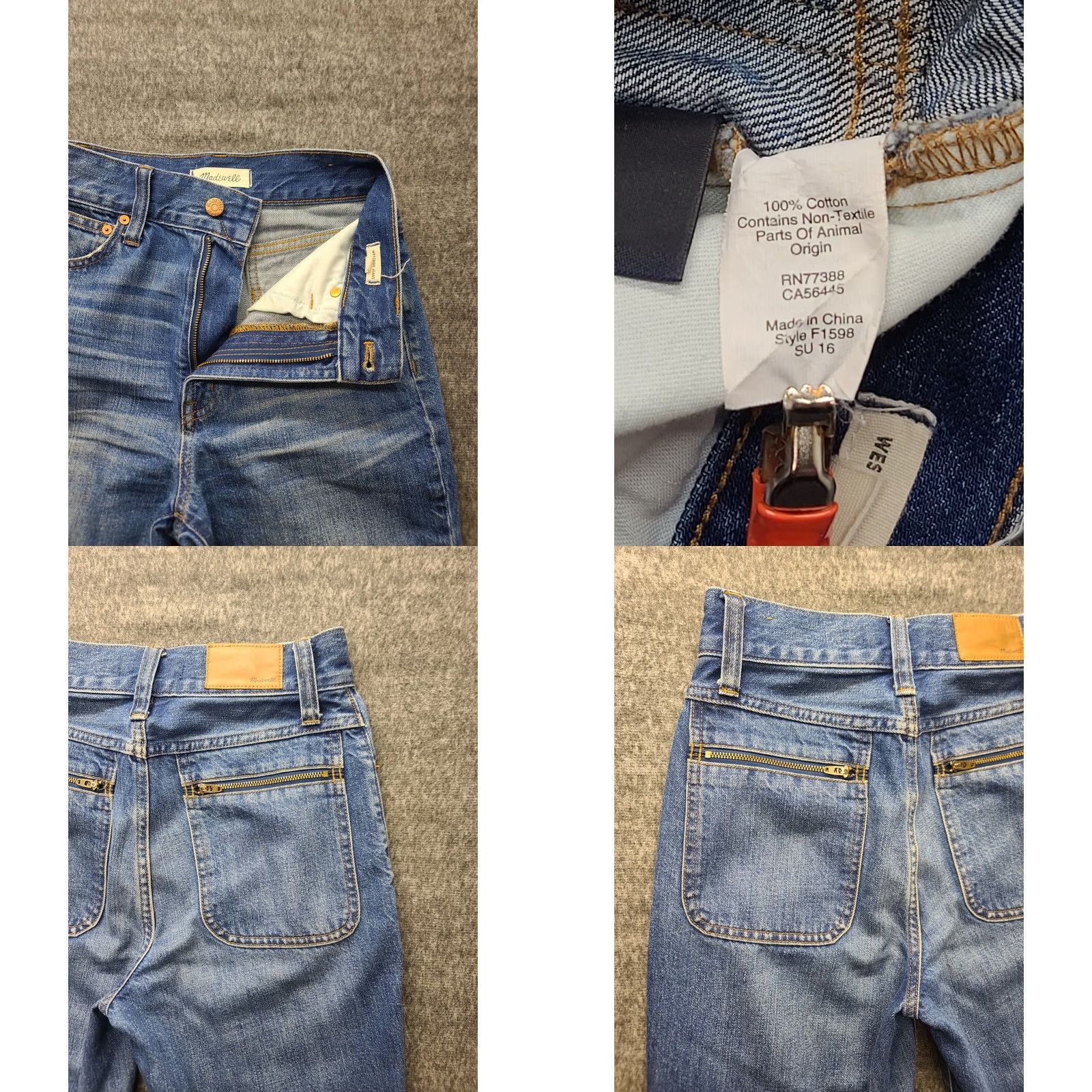Madewell Madewell Jeans Women 24x28 Regular Fit Straight Leg Medium Wash Denim Cotton Blue 90s Bohemian City Preppy Distressed Stretch Mens Womens Girls Size 42" / US 20 - 8 Thumbnail