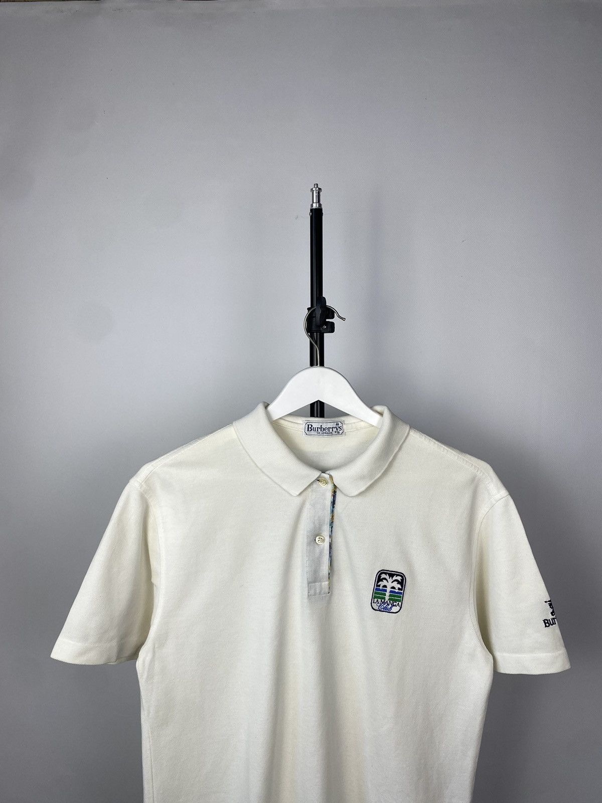 Burberry × Vintage Vintage Burberrys Golf La Manga Club Polo T-shirt Size US M / EU 48-50 / 2 - 2 Thumbnail