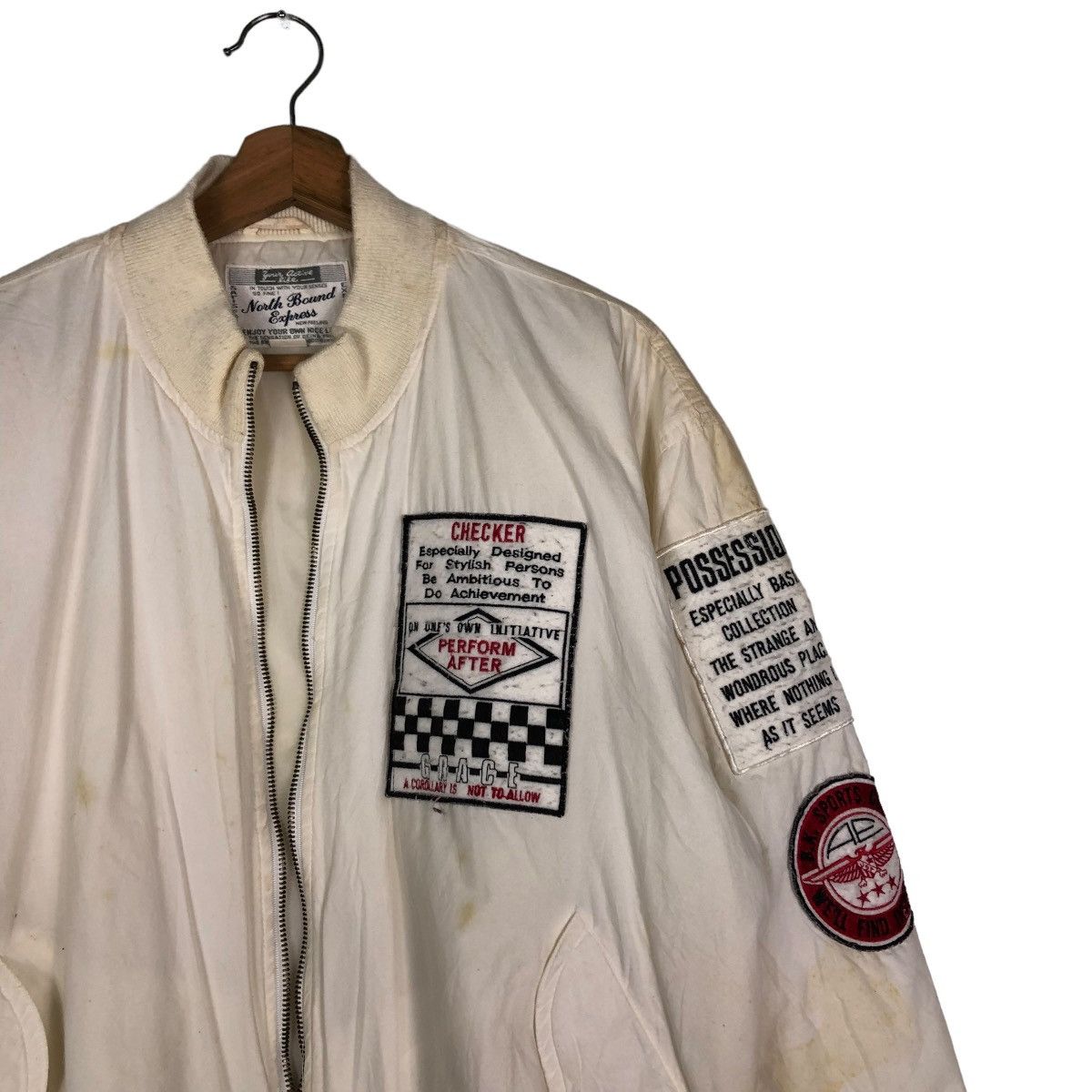 Japanese Brand 🔥VINTAGE BOMBER JACKET BIKER NORTH BOUND EXPRESS Size US M / EU 48-50 / 2 - 6 Thumbnail