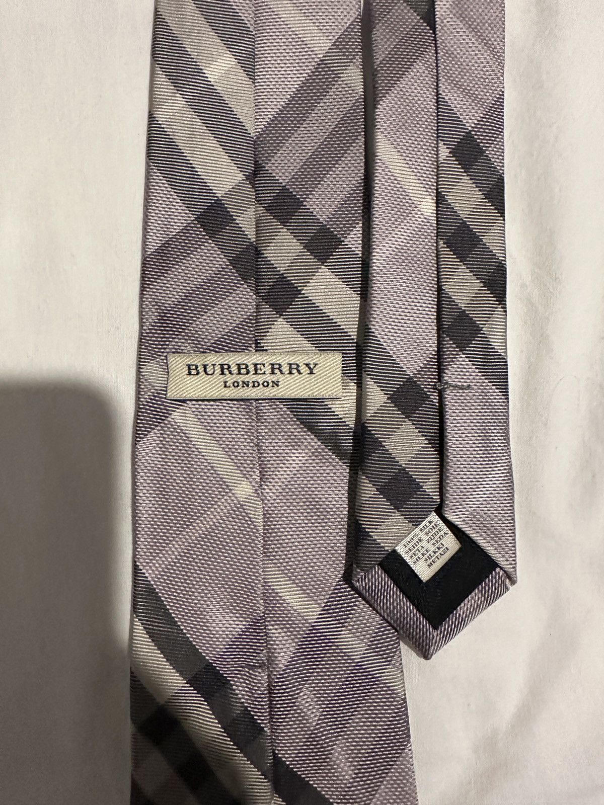 Burberry Burberry Light Purple Nova Check Mens Silk Tie Size ONE SIZE - 1 Thumbnail