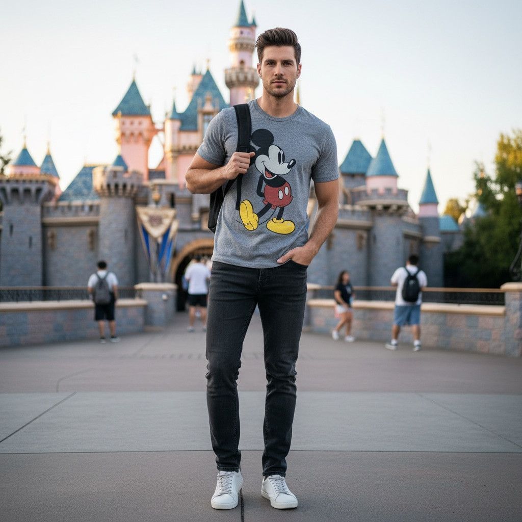 Disney Men Disney Mickey Mouse Shirt Size S Gray Short Sleeve Size US S / EU 44-46 / 1 - 1 Thumbnail