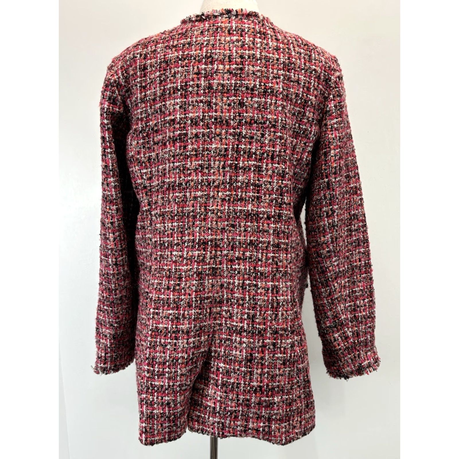 Talbots Talbots Pinewood Tweed Coat Sz 12 Multicolor Lined Fringe Academia Classic Womens Size XL / US 12-14 / IT 48-50 - 3 Thumbnail