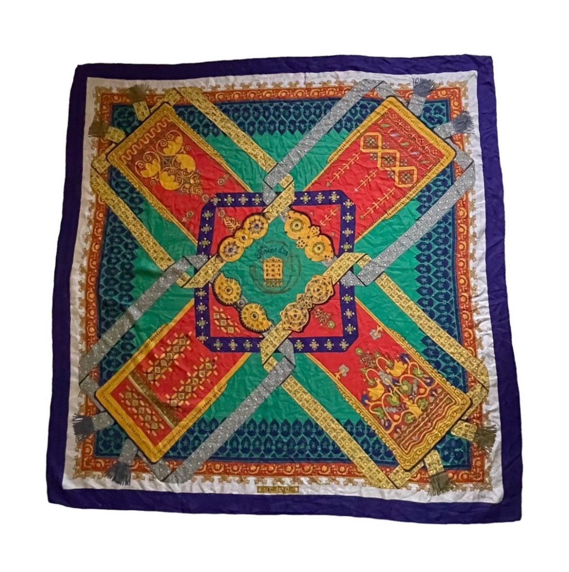Hermes Hermes Brins D’or Julia Abadie 1982 Blanket Cashmere Scarf Size ONE SIZE - 2 Thumbnail