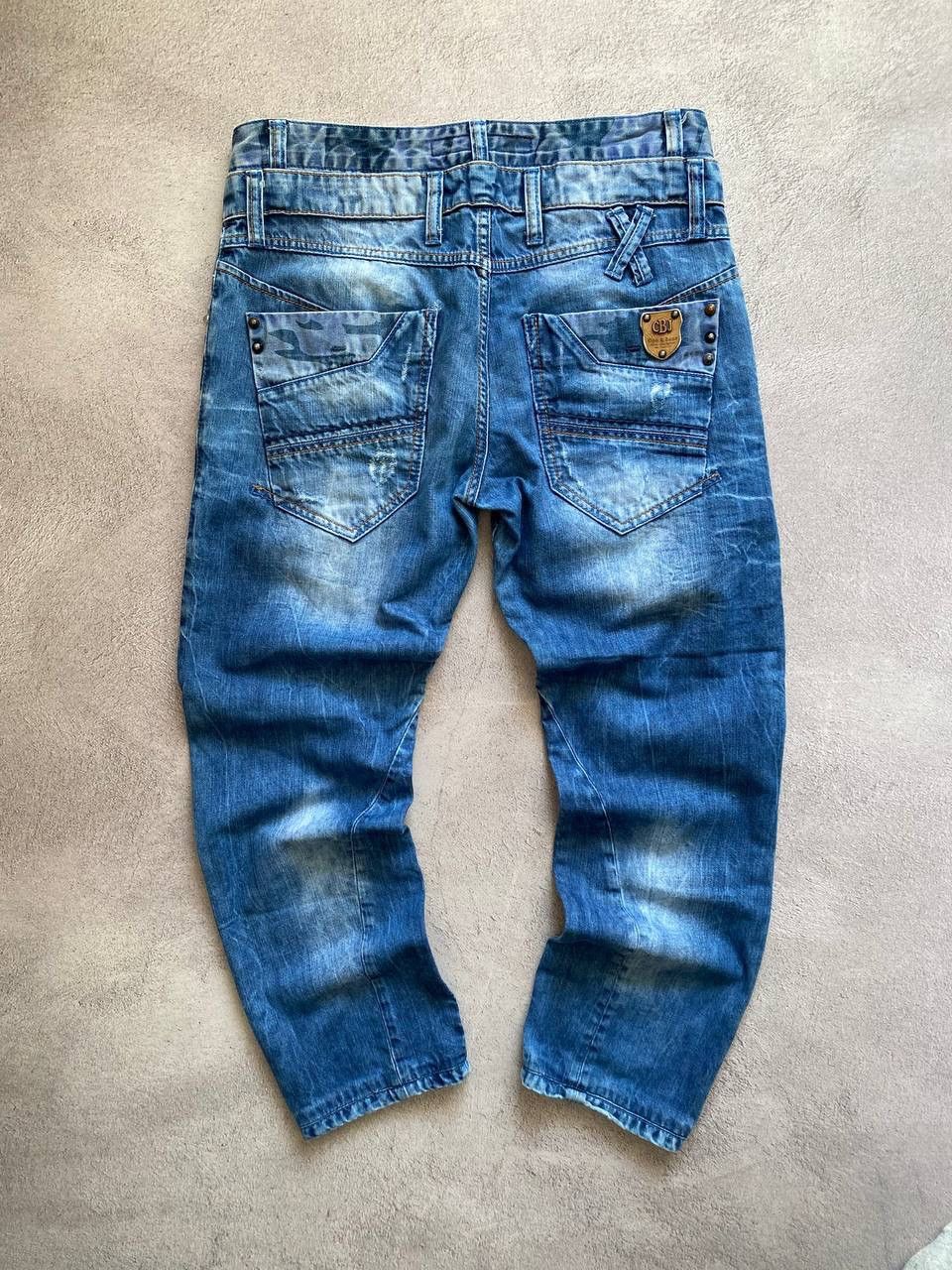 Japanese Brand Dirty pants Faded Crash denim thrashed y2k distressed jeans Size US 32 / EU 48 - 1 Thumbnail