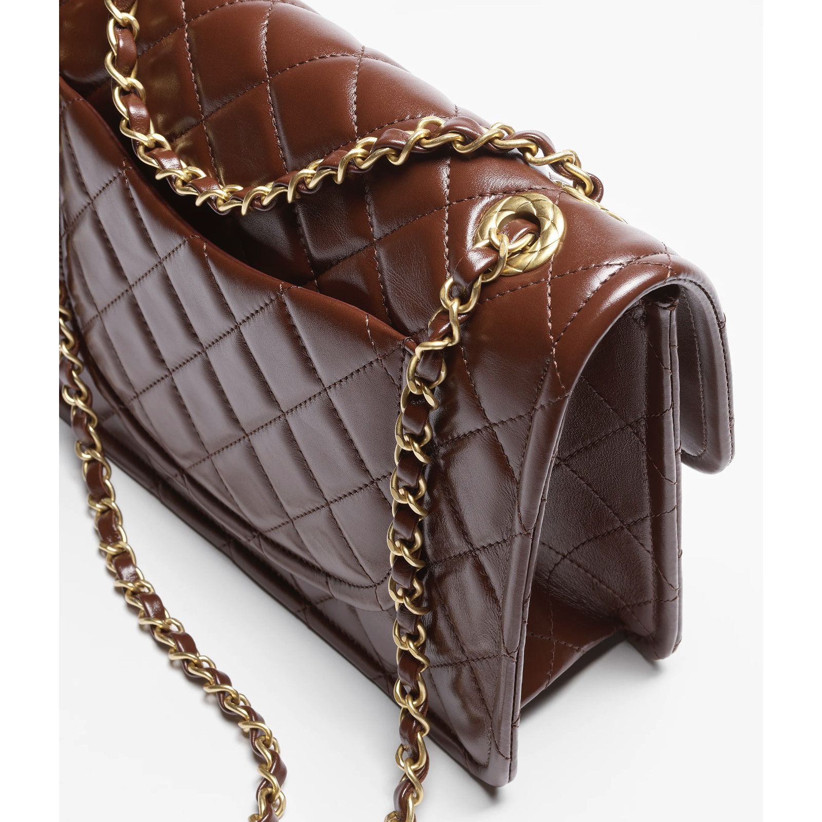 Chanel Chanel Dark Brown Large CC Gold Classic Shoulder Bag Size ONE SIZE - 14 Thumbnail