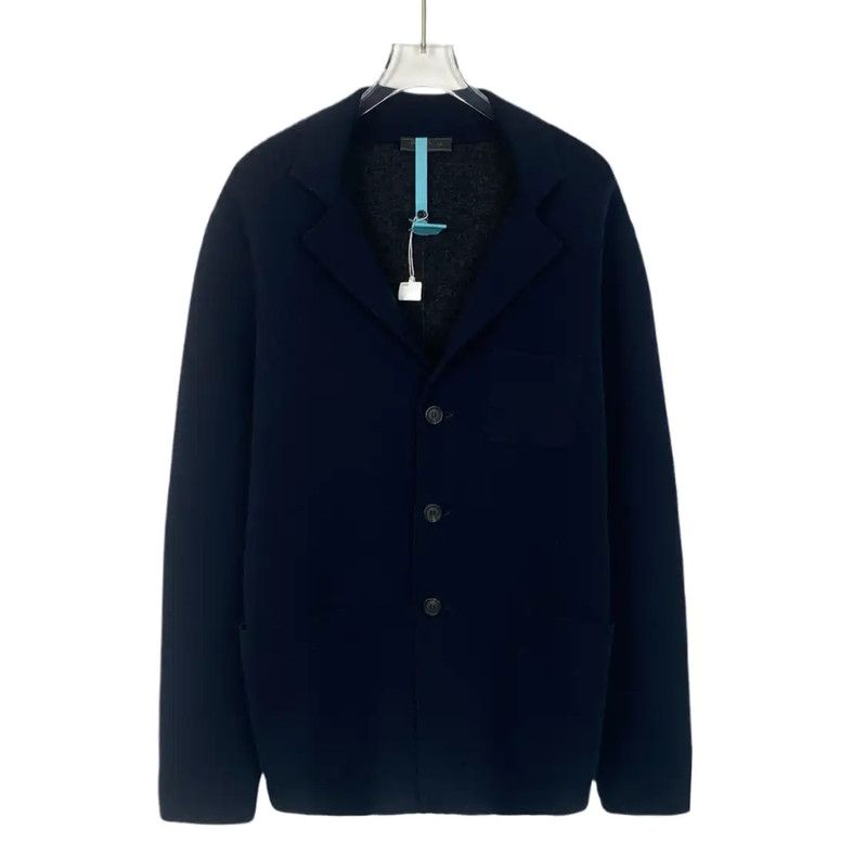 Prada Prada Navy Wool Men's Cardigan Size US M / EU 48-50 / 2 - 1 Thumbnail