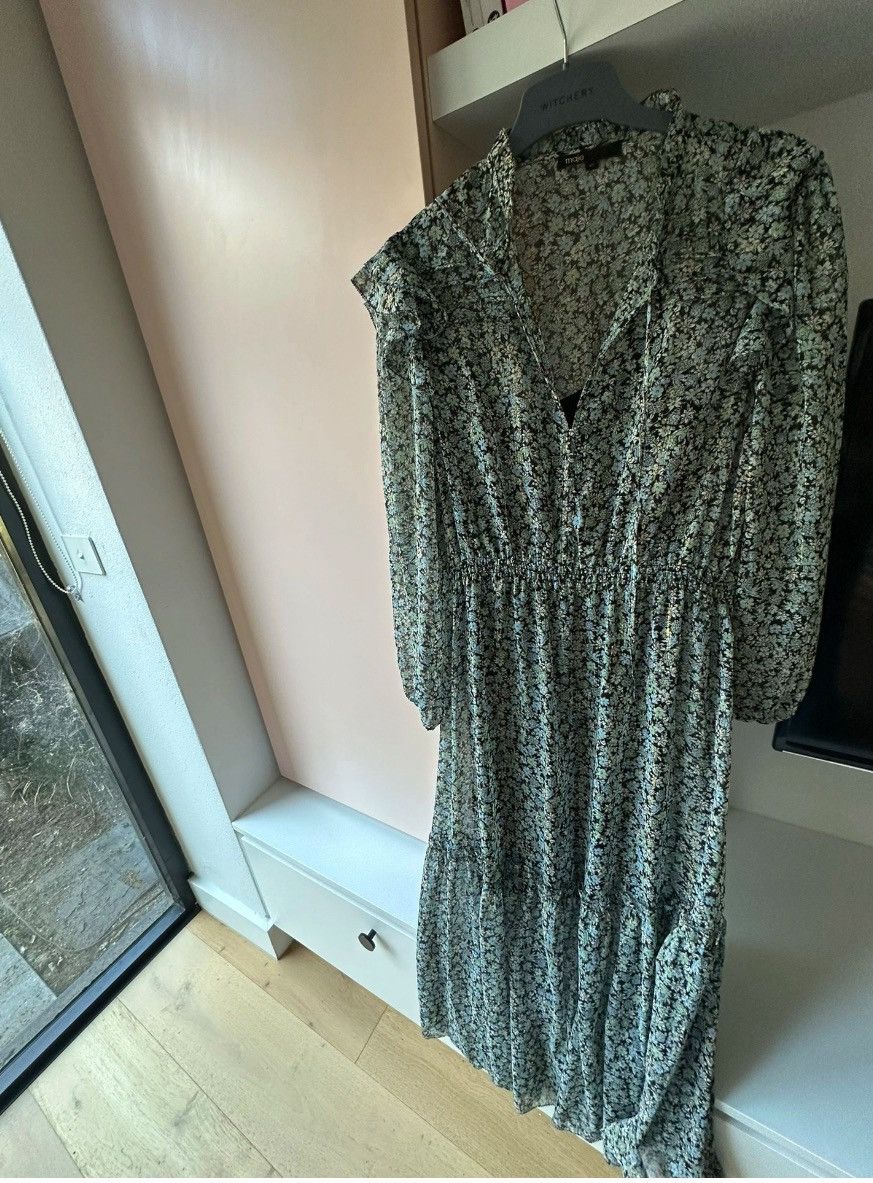 Maje New French Designer Floral Midi Dress Size M / US 6-8 / IT 42-44 - 3 Thumbnail