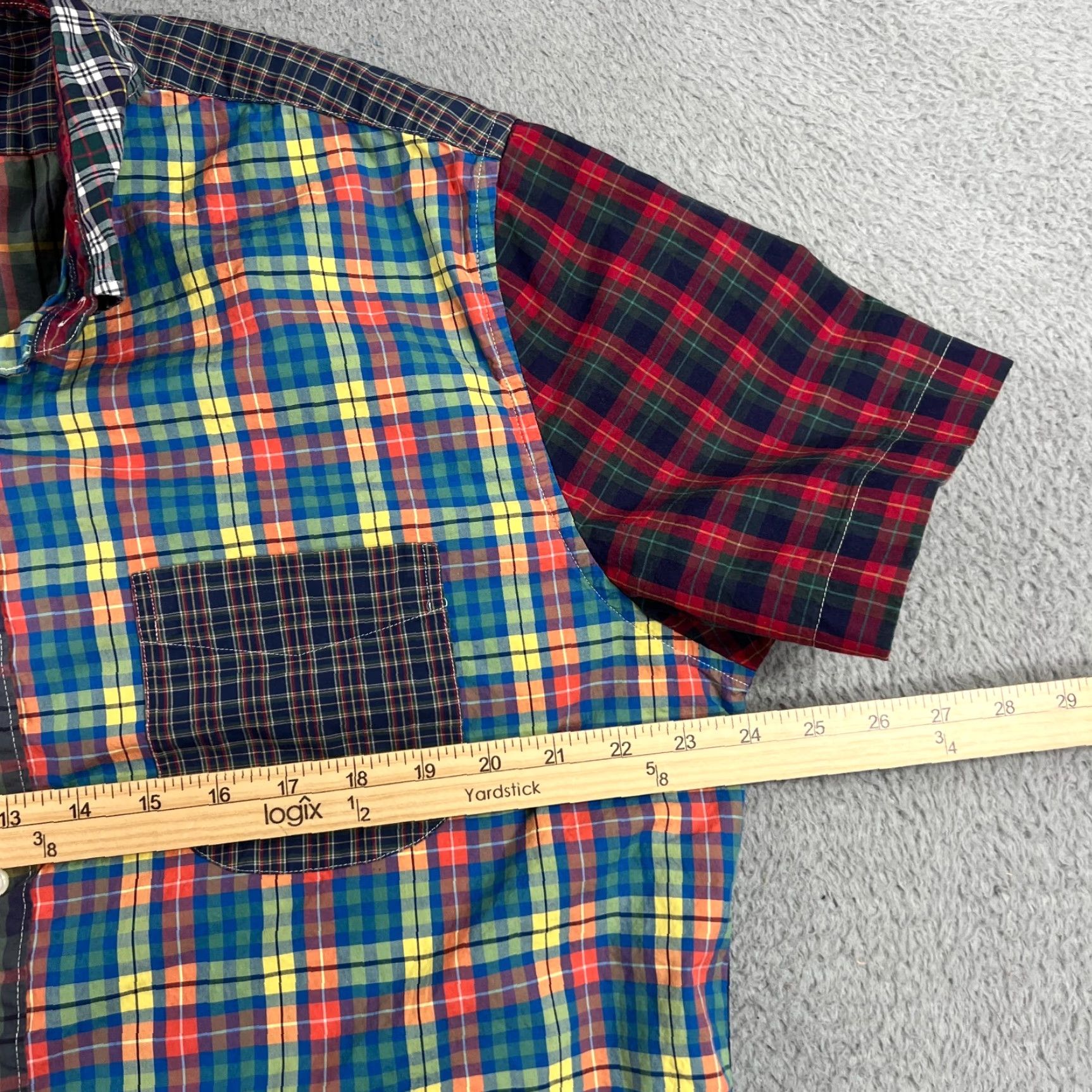 J.Crew J.CREW Button-Up Shirt XL Mens Plaid Cotton Ivy Patchwork Ivy Mix & Match Classic Wash Pocketed Short Sleeve Multi color Seasonal Classic 90s? Size US XL / EU 56 / 4 - 5 Thumbnail