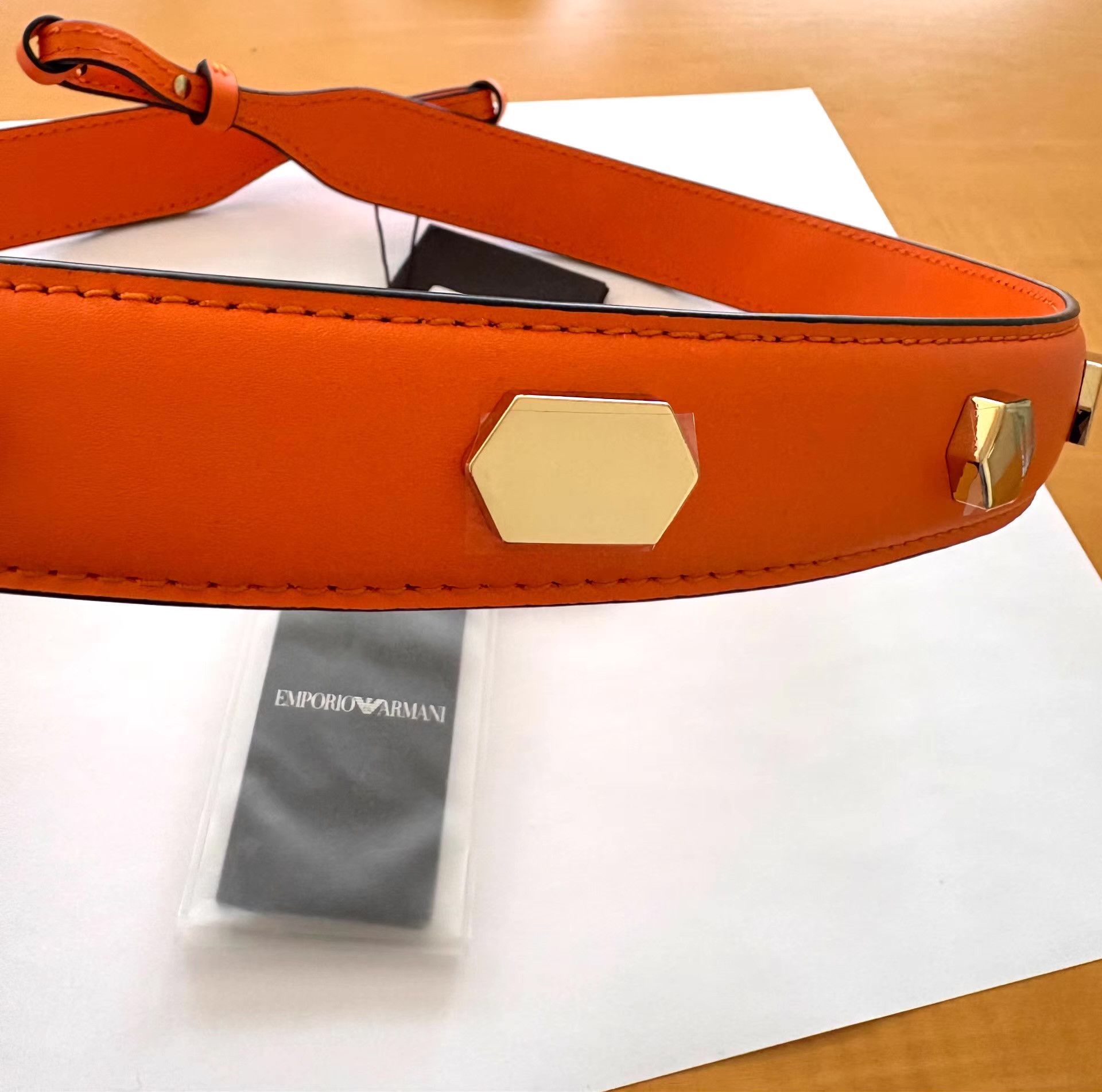 Emporio Armani Emporio Armani Orange Genuine Leather Shoulder Strap Ｑ21 Size ONE SIZE - 2 Thumbnail