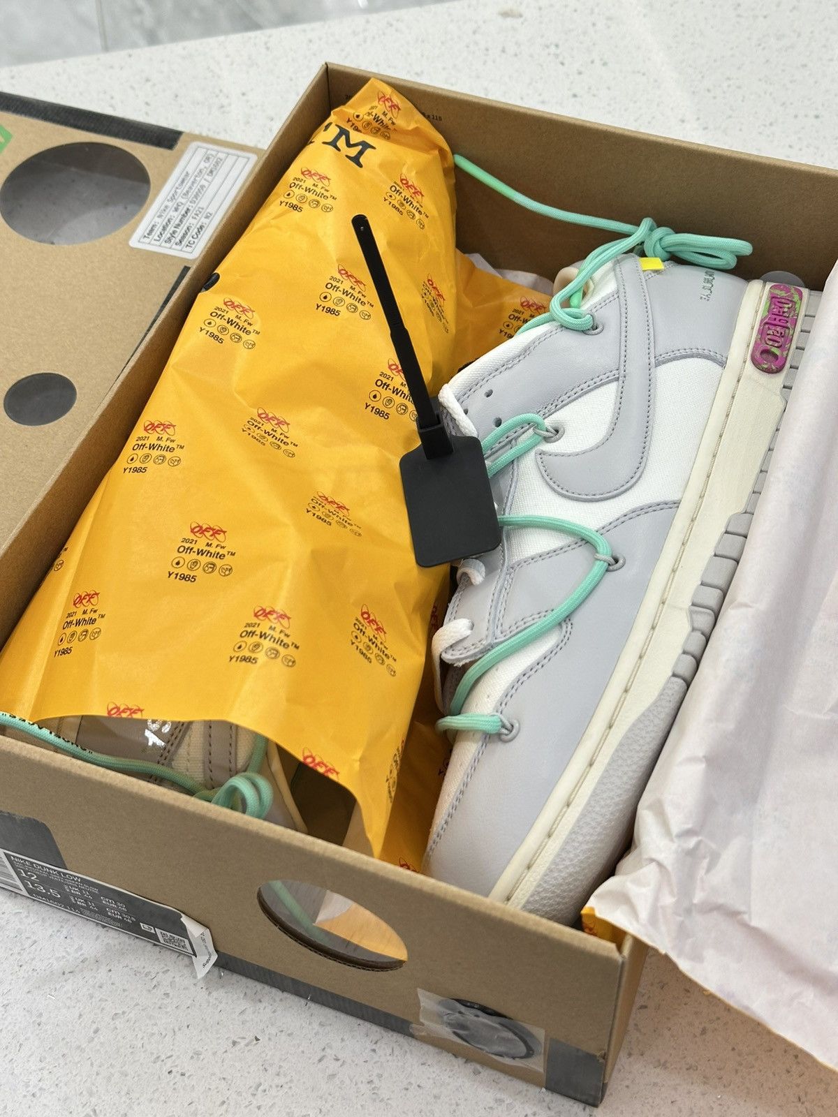 Nike × Off-White Off-White x Nike Dunk Low Lot 04 of 50 Size 12 Size US 12 / EU 45 - 5 Thumbnail