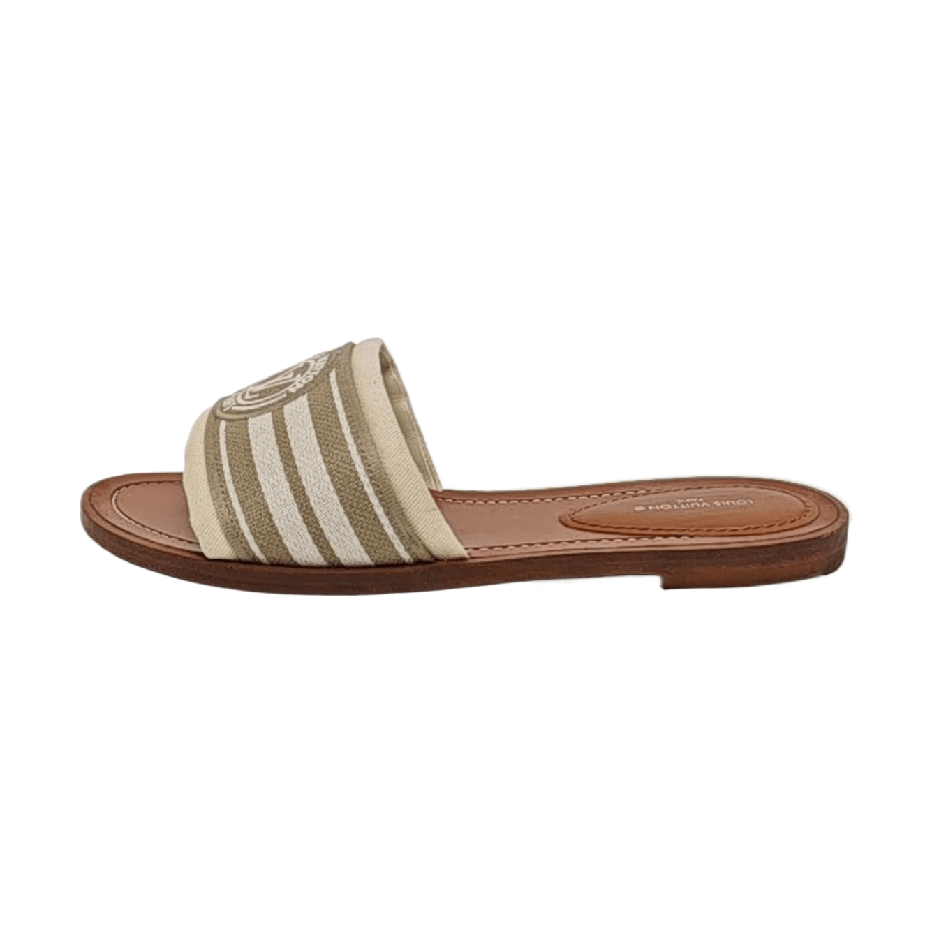 Louis Vuitton LOUIS VUITTON Striped Canvas Slides Size 36 Size US 6 / IT 36 - 1 Thumbnail