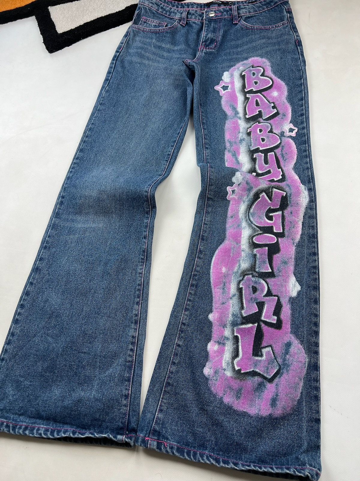 Jaded London Jaded London Baby Girl Flared Graffiti Skate Jeans pants Size 30" / US 8 / IT 44 - 3 Thumbnail