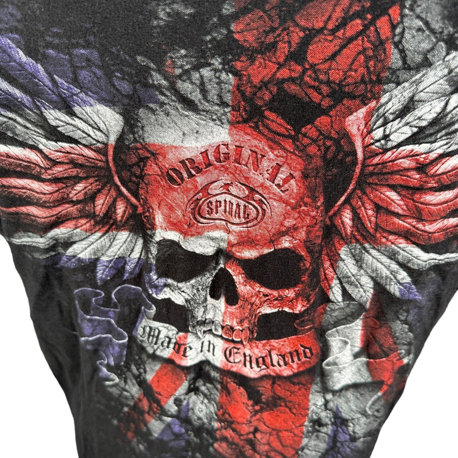 The Unbranded Brand Vintage Spiral T-Shirt Men Large Black Cotton Horror UK Flag Size US L / EU 52-54 / 3 - 2 Thumbnail