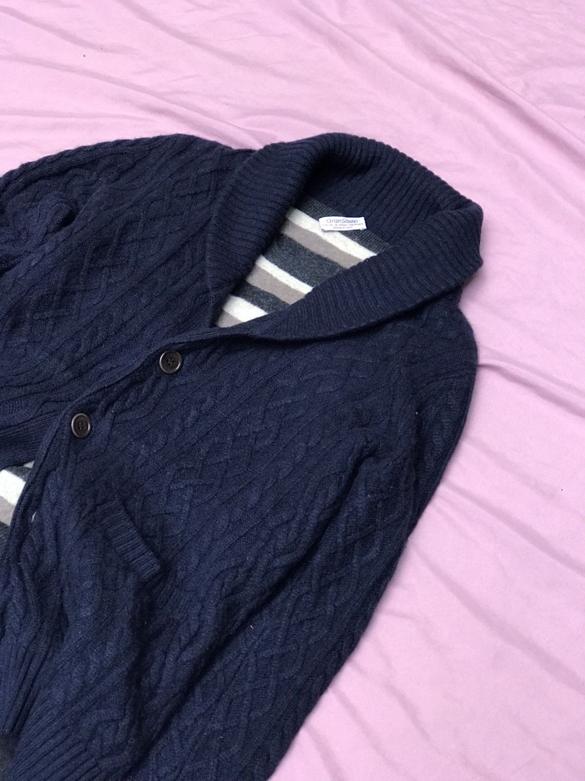 Other PURE CASHMERE CABLE KNIT SHAWL COLLAR CARDIGAN Size M / US 6-8 / IT 42-44 - 1 Thumbnail