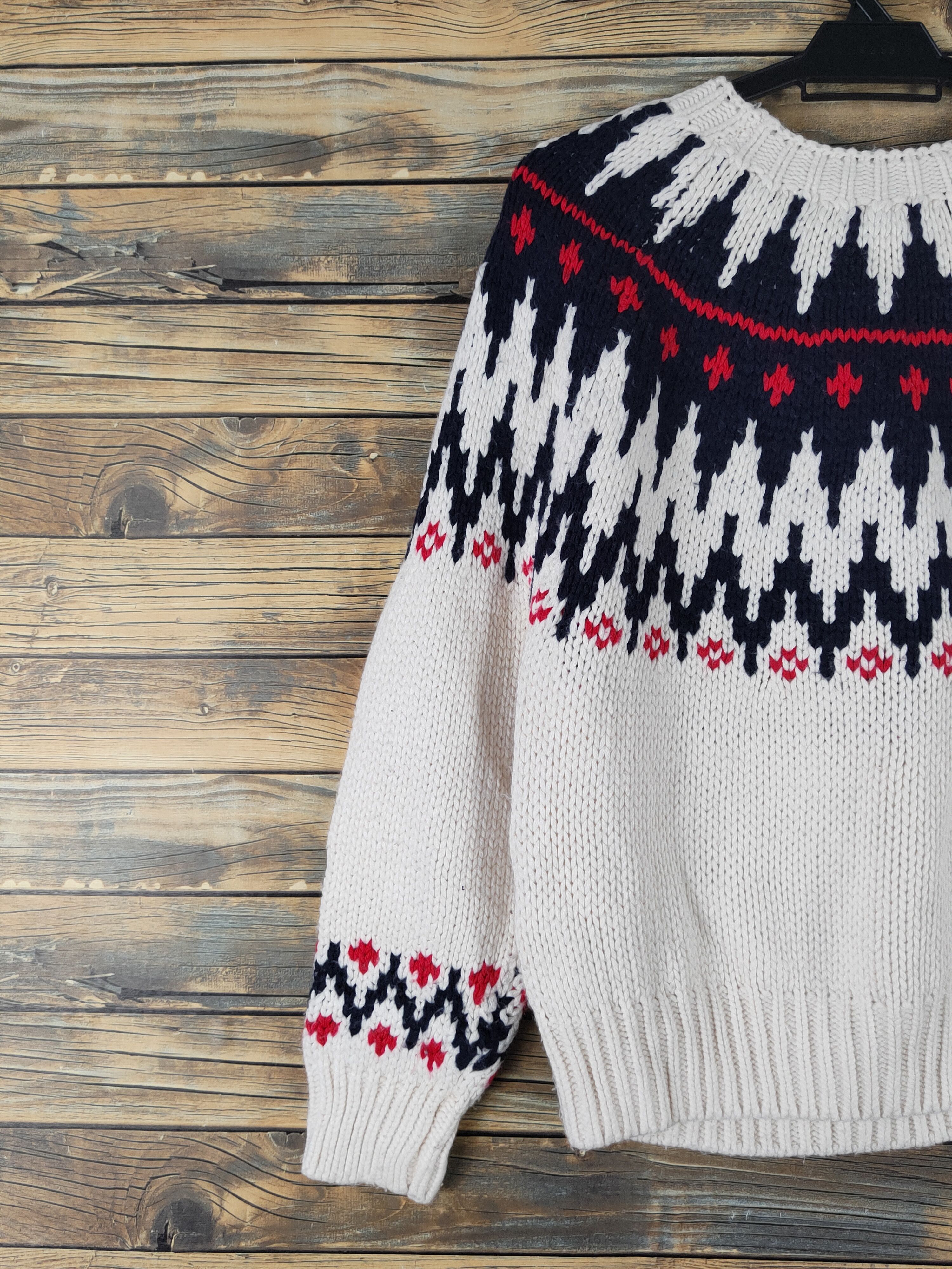 Homespun Knitwear Cepo Ivory art Knitwear Sweatshirts #W1641 Size US S / EU 44-46 / 1 - 8 Thumbnail