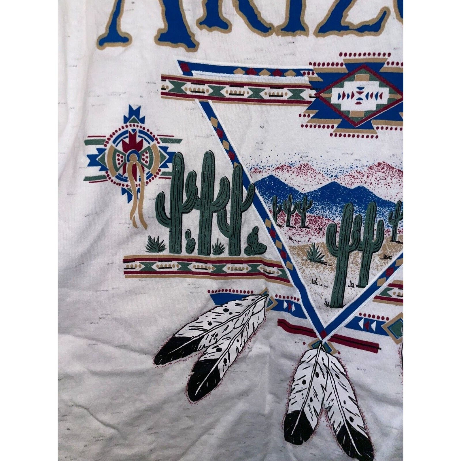 Vintage Vintage Test Print Shirt Arizona Wyoming Wolf White M Tee Size US M / EU 48-50 / 2 - 3 Thumbnail