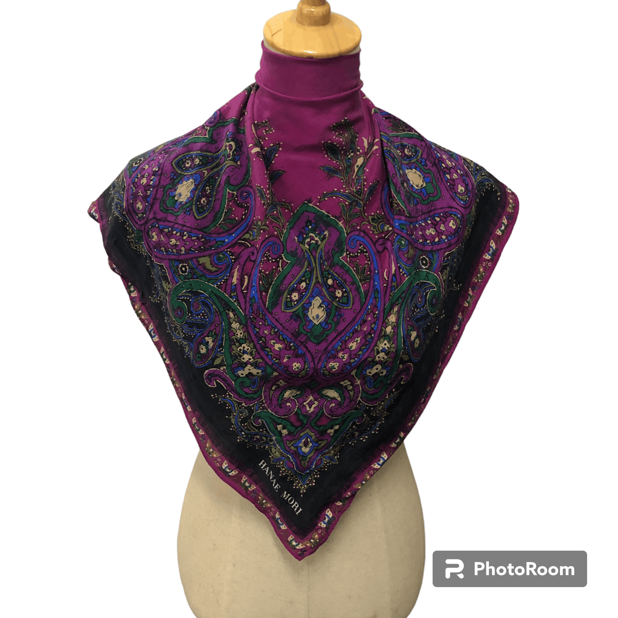 Hanae Mori Hanae Mori Luxury Paisley Hand Rolled Silk Scarf M1112 Size ONE SIZE - 1 Thumbnail