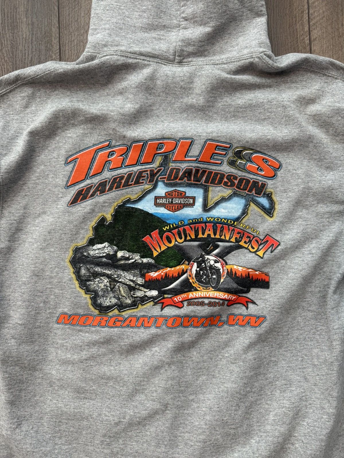 Harley Davidson Y2K Harley Davidson all over print hoodie with back print Size US XL / EU 56 / 4 - 5 Thumbnail