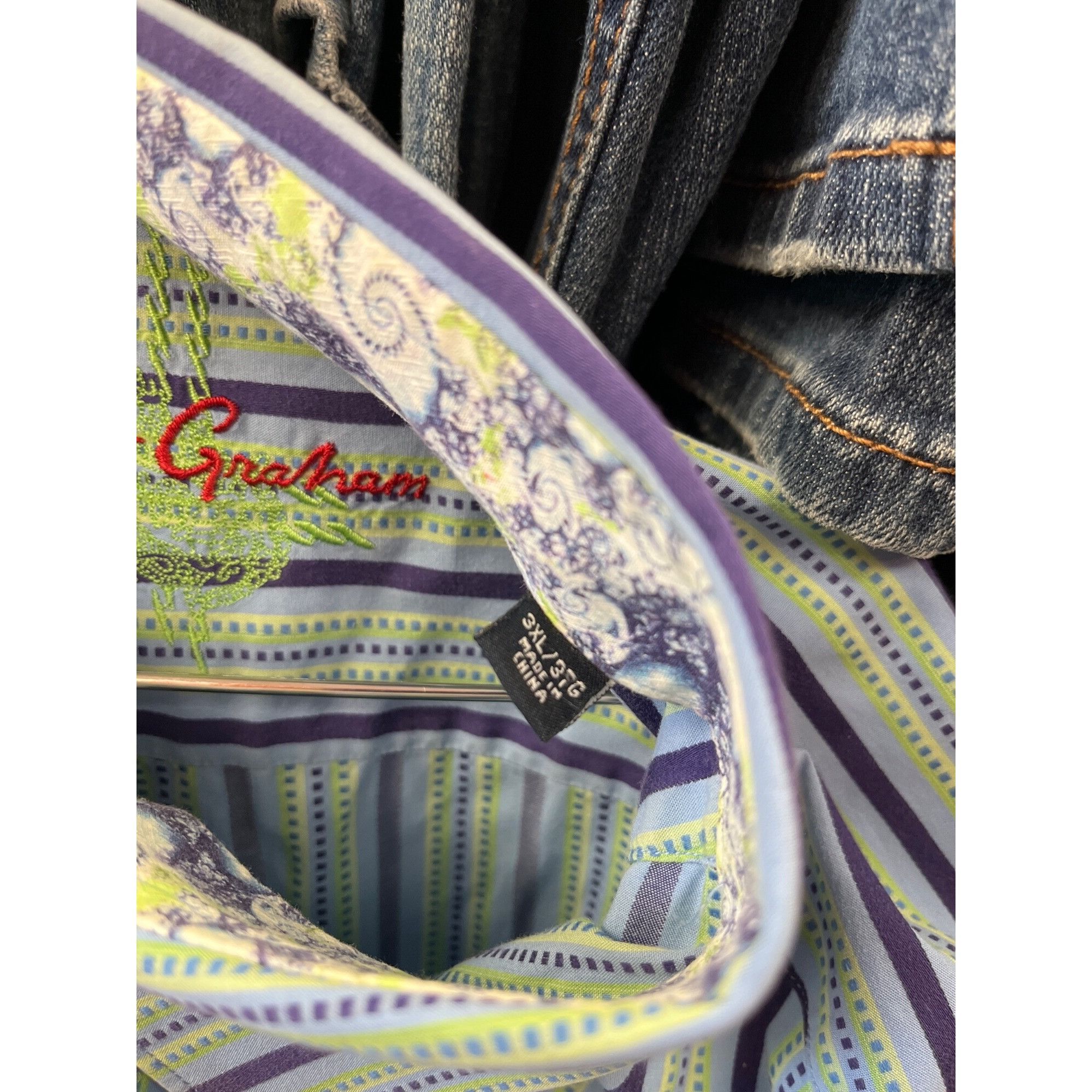 Robert Graham Robert Graham Mens multi color 3XL blue Long Sleeve button d Size US XXL / EU 58 / 5 - 5 Thumbnail