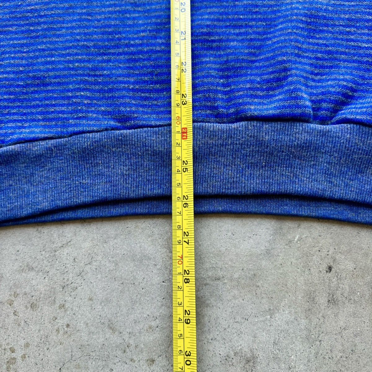 Sears VINTAGE BLUE STRIPED ACRYLIC 60s TEE! Size US L / EU 52-54 / 3 - 9 Thumbnail