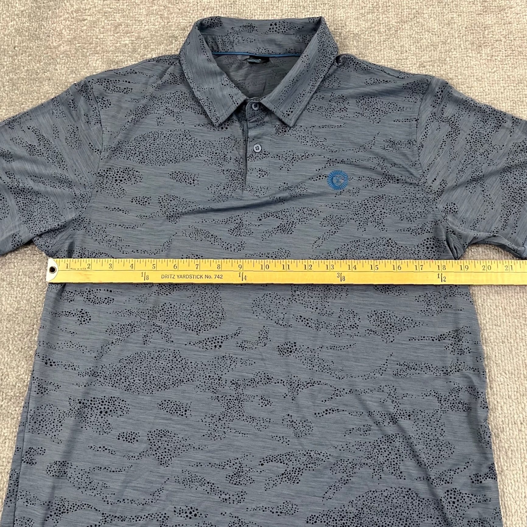 Vintage Amble Polo Shirt Mens Medium Blue Camouflage Performance Golf Sun Logo Sports Size US M / EU 48-50 / 2 - 5 Thumbnail