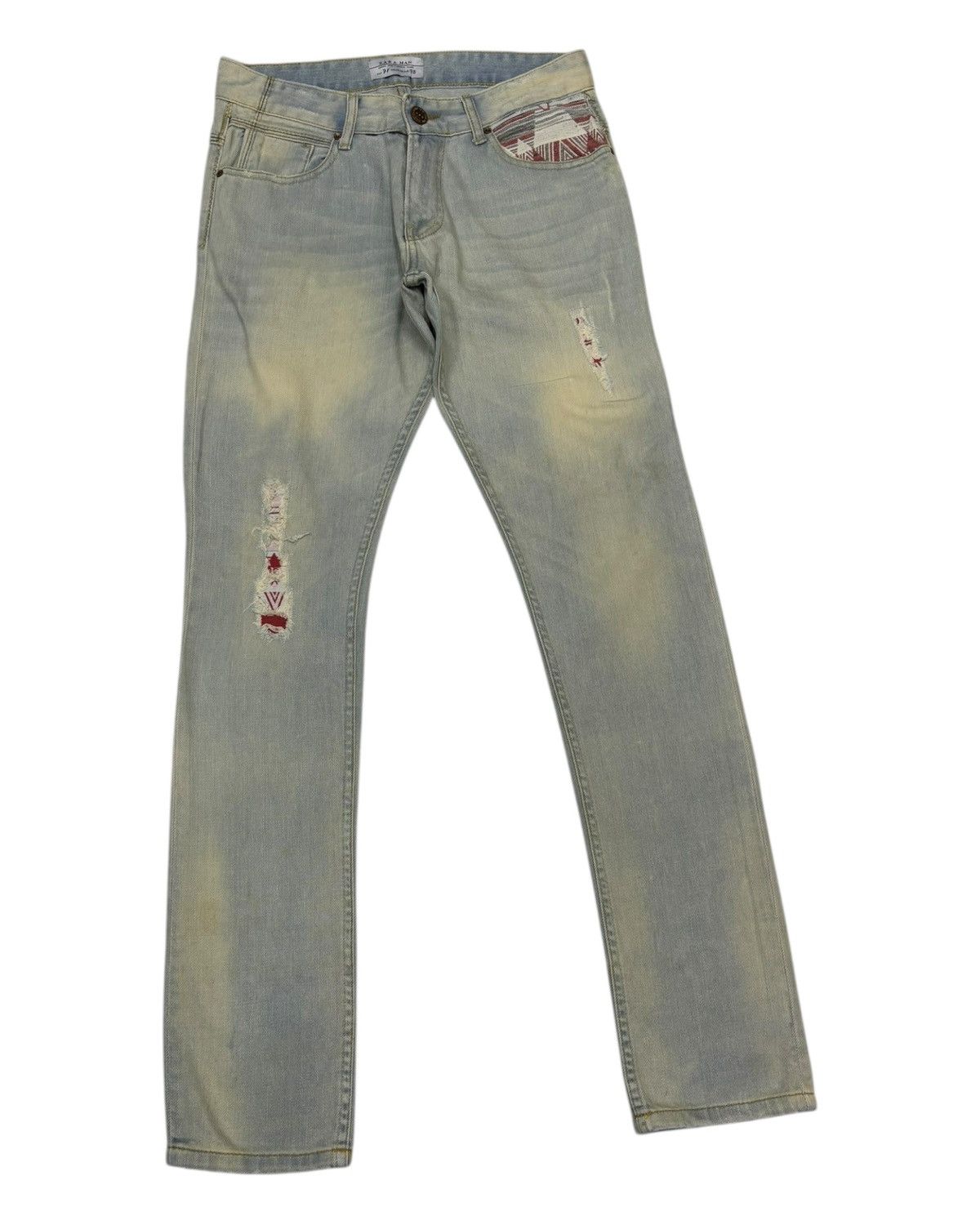 Kapital × Zara ZARA JEANS MUD WASH DISTRESSED DENIM Size US 30 / EU 46 - 6 Thumbnail