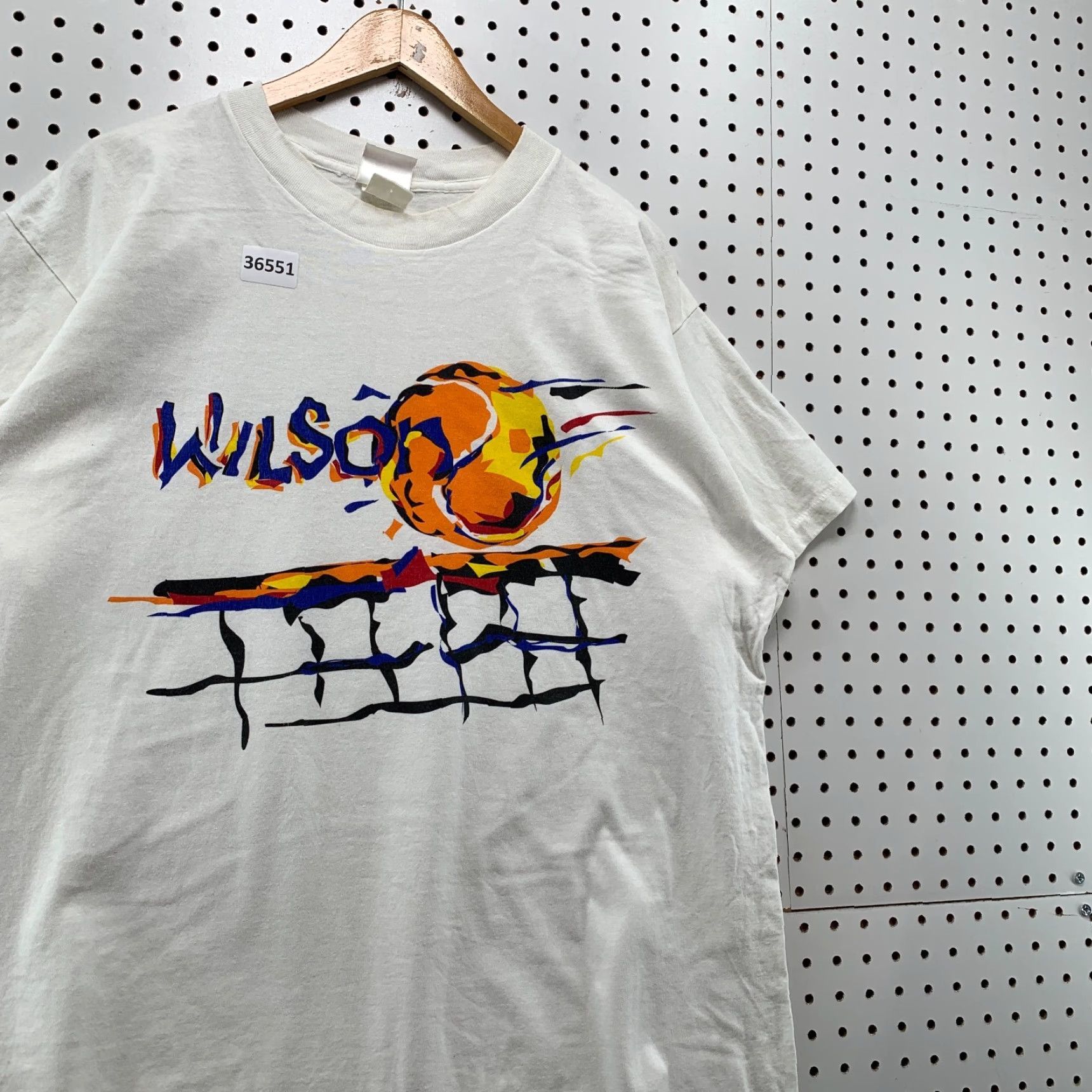 Wilson VINTAGE 90s Wilson Volleyball T-Shirt Mens XL White Graphic Print Single Stitch USA Sports Size US XL / EU 56 / 4 - 4 Thumbnail
