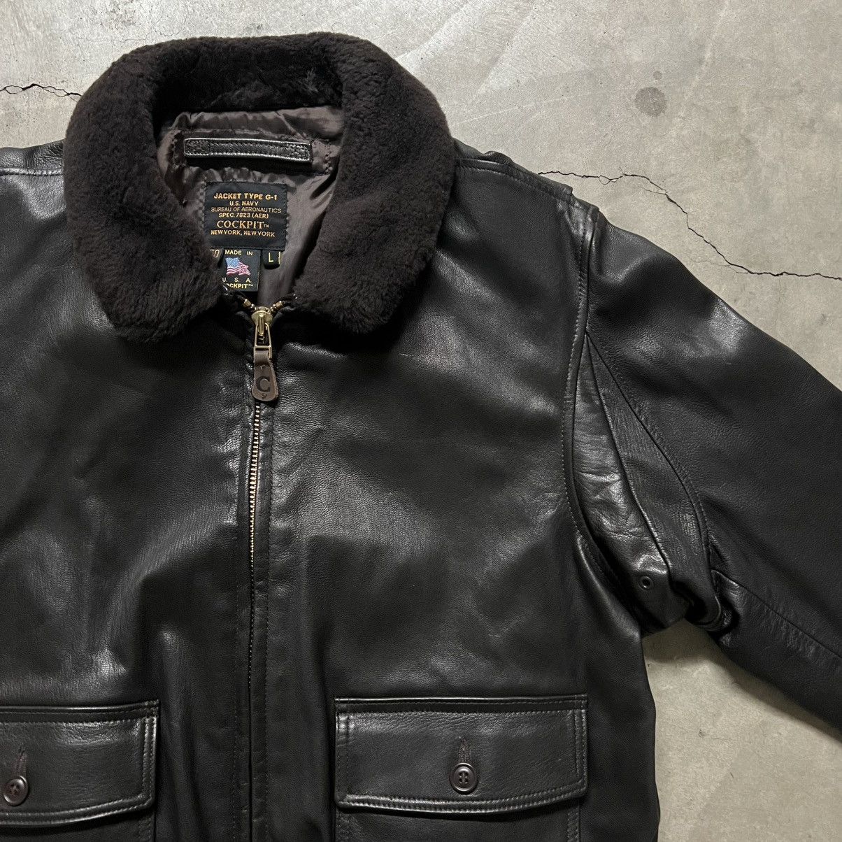 Vintage Vintage U.S. Navy G-1 COCKPIT 🇺🇸 Leather Jacket Size US L / EU 52-54 / 3 - 1 Thumbnail