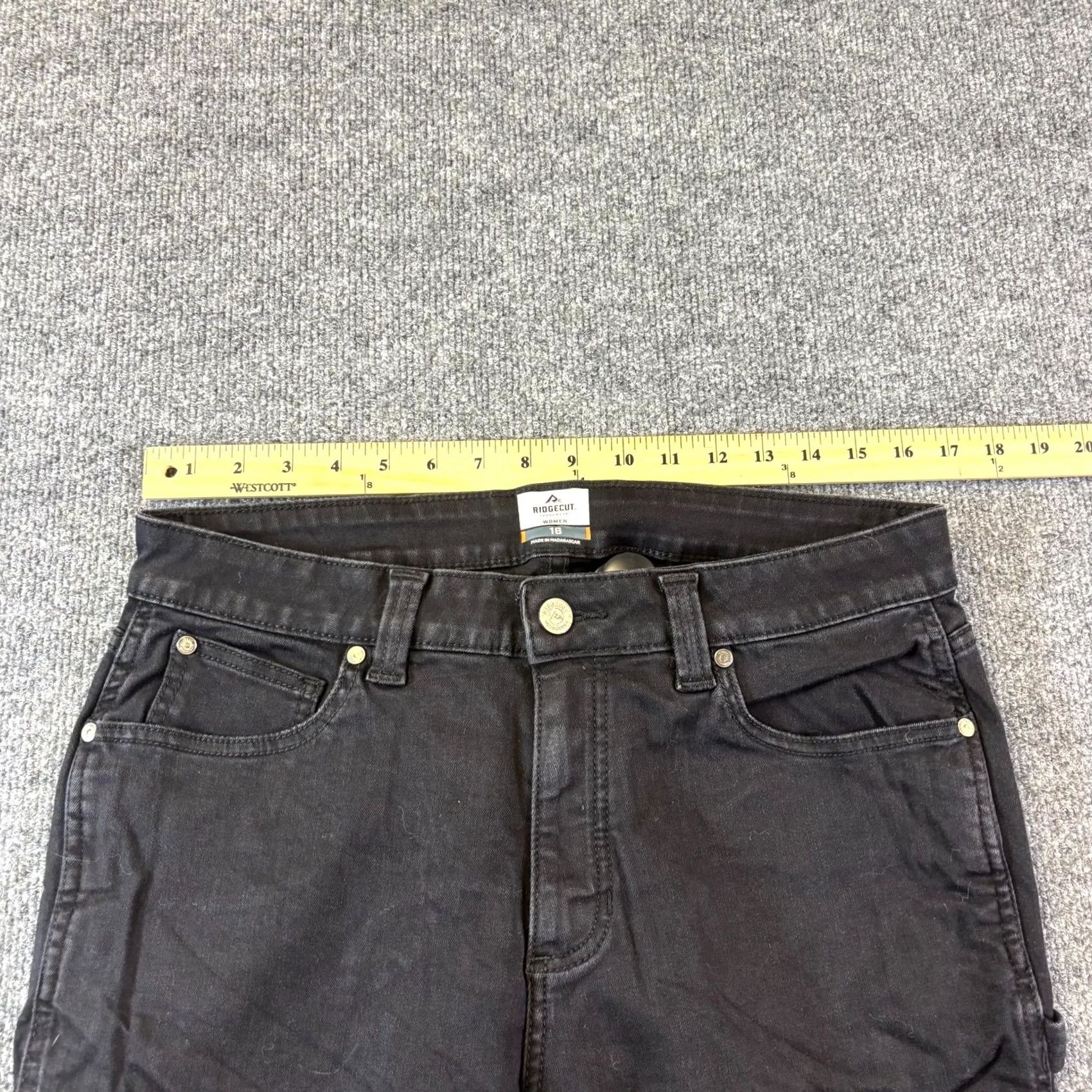 Denime Ridgecut Jeans Women's 16 Black Denim Dark Wash Carpenter 5-Pocket Regular Fit Jeans Size 38" / US 16 / IT 52 - 3 Thumbnail
