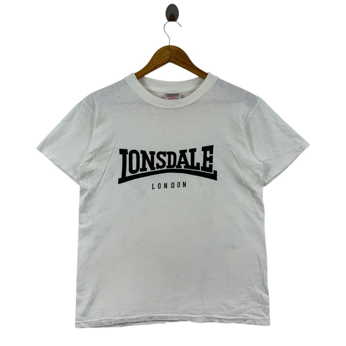 Vintage 90s LONSDALE LONDON USA Logo Print White Shirt