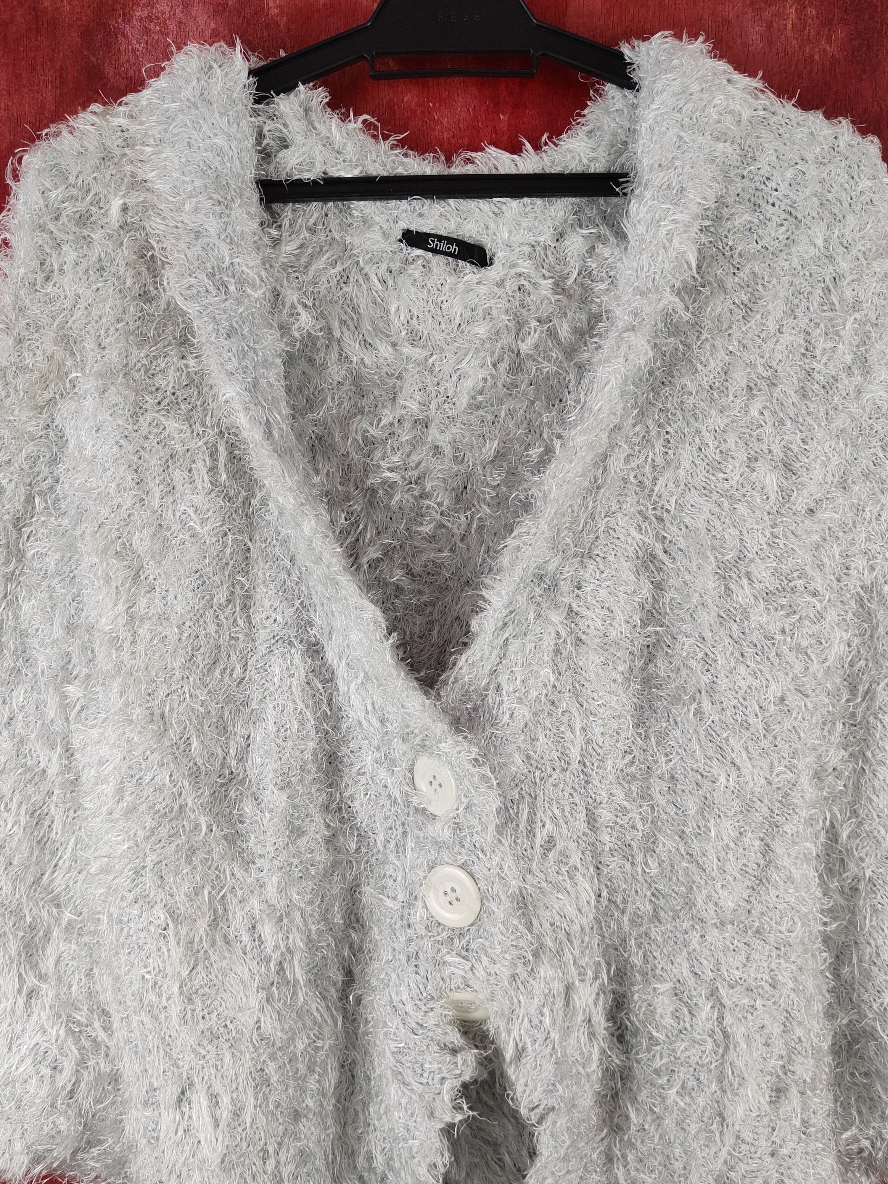 Homespun Knitwear × Japanese Brand × Vintage Shiloh Light Blue Shag Shaggy Fur Mohair Knitwear #S1922 Size US M / EU 48-50 / 2 - 2 Thumbnail
