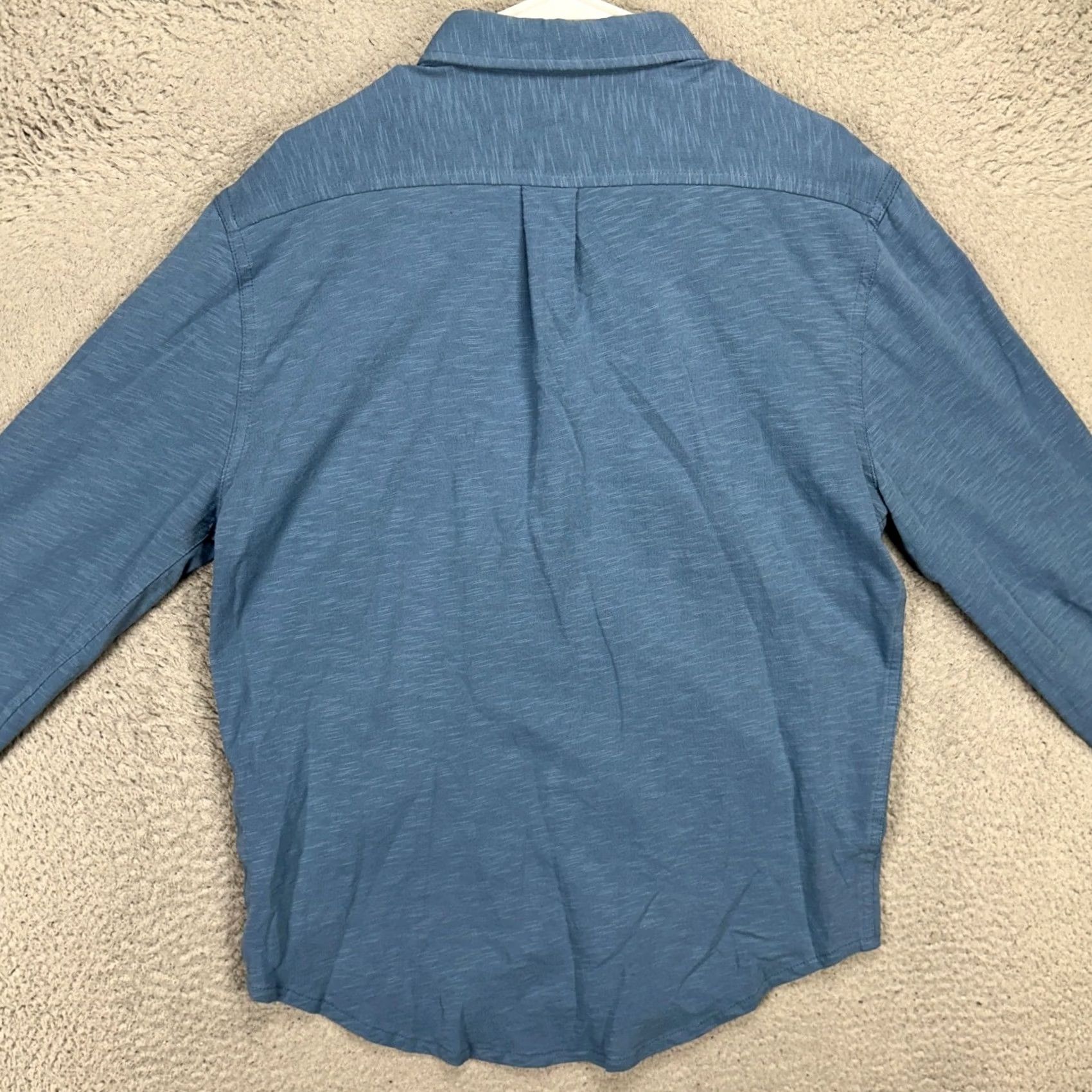 Vintage J Crew Mens Jersey Knit Button Up Shirt Medium Blue Pockets Long Sleeve Cotton Size US M / EU 48-50 / 2 - 3 Thumbnail