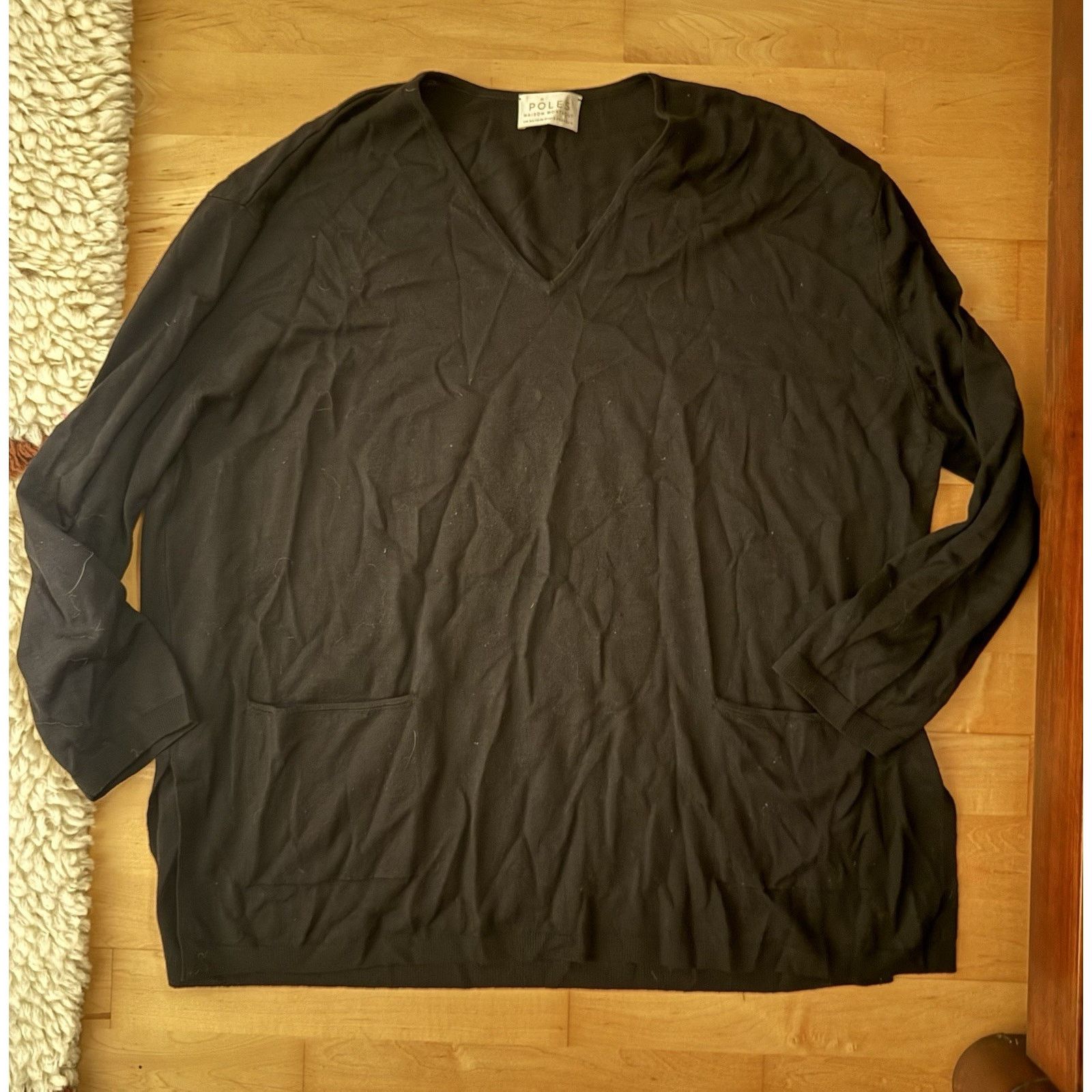 Other Poles Sweater Pullover V Neck Batwing Oversize Merino Wool M Size M / US 6-8 / IT 42-44 - 2 Thumbnail
